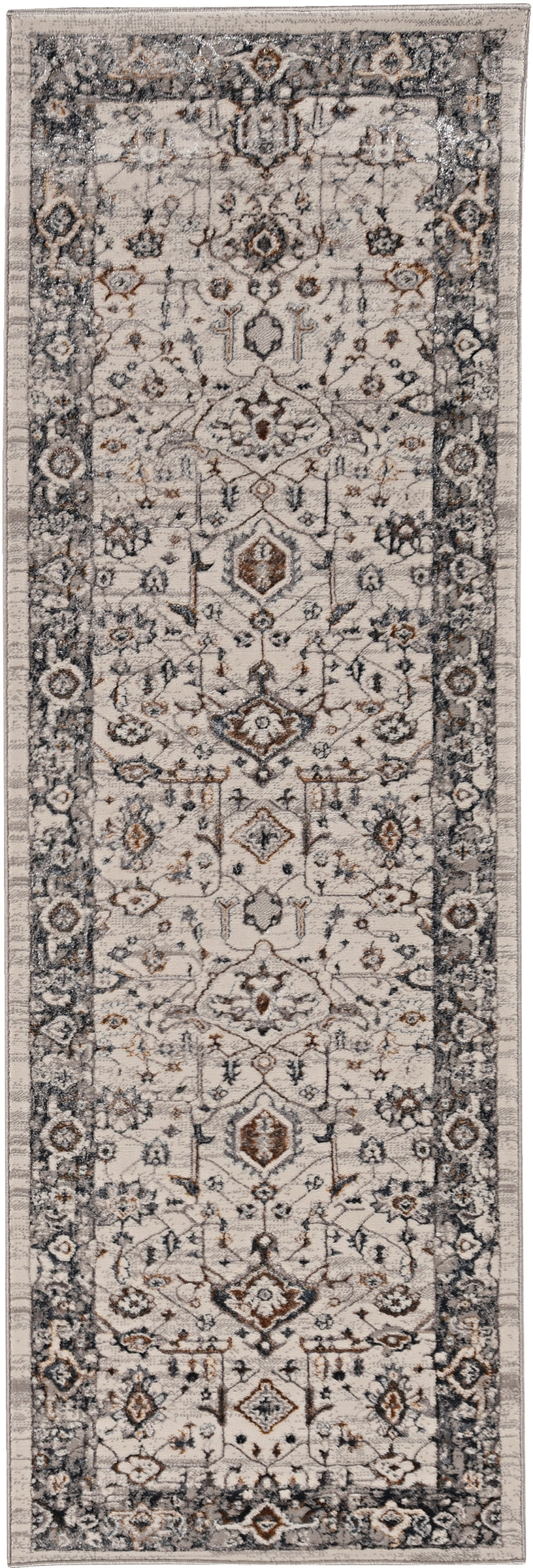 Inspire 7500 Ivory/Grey Empera Machine Woven Performance Area Rug - Kas