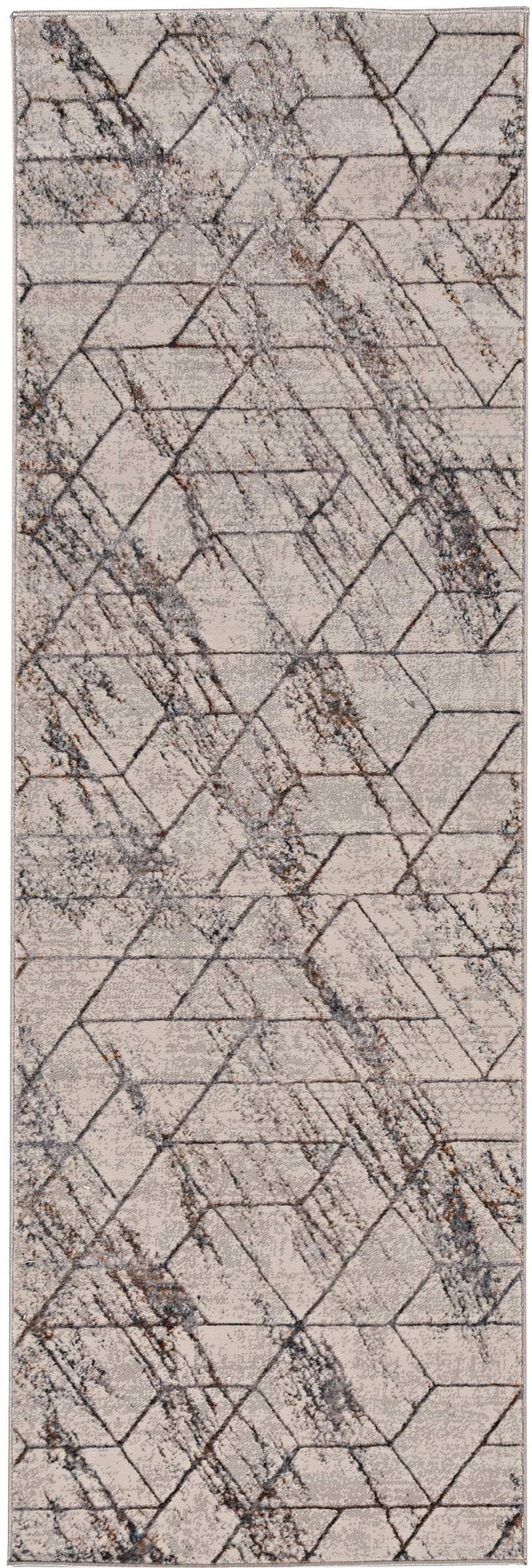 Inspire 7503 Ivory Elliott Machine Woven Performance Area Rug - Kas