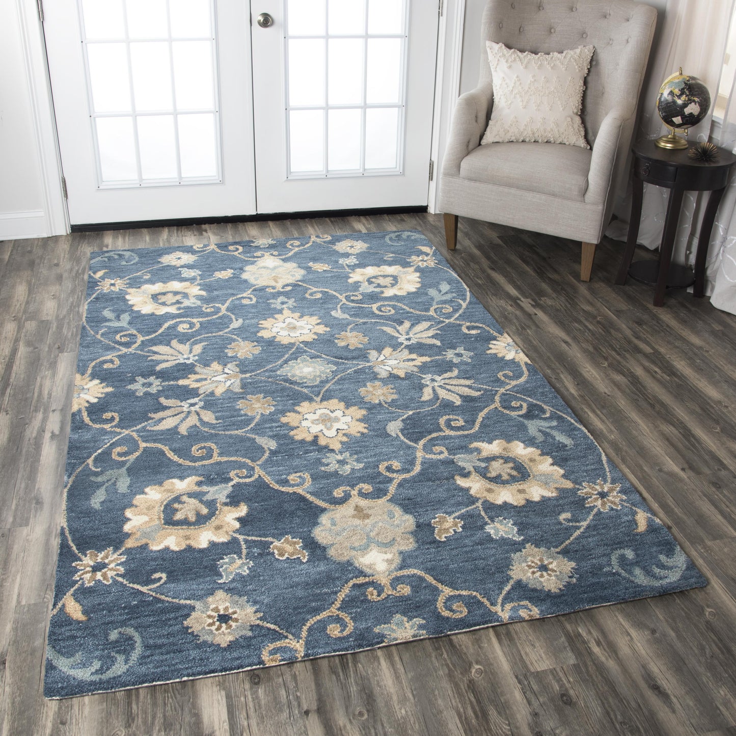 Leone LO9985 Blue Hand Tufted Rug - Rizzy