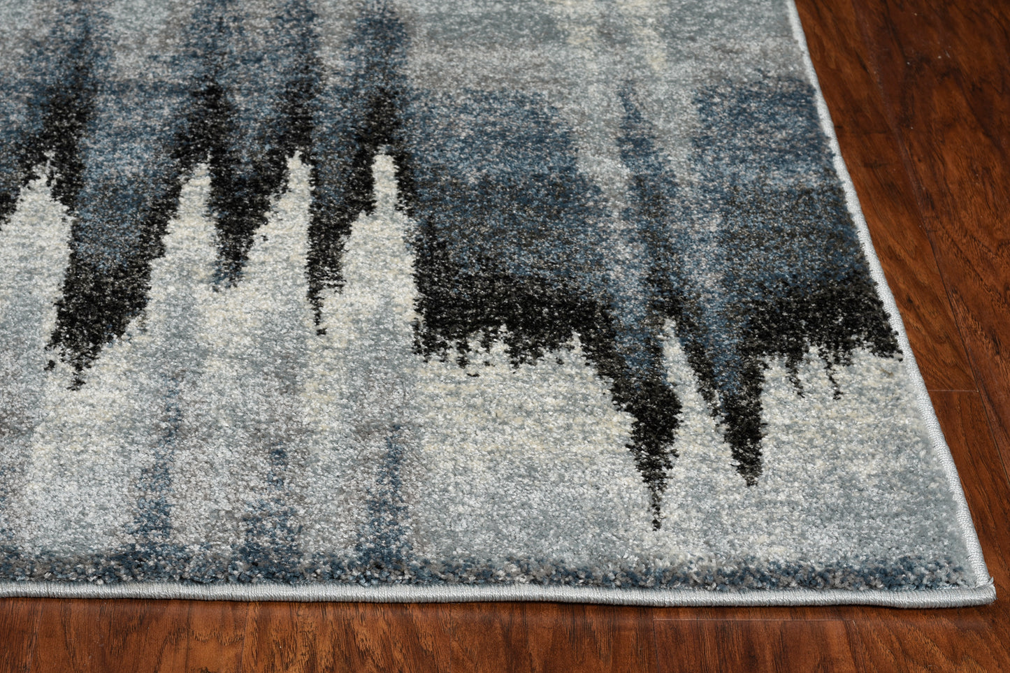 Landscapes 5908 Blue Ivory Pulse Machine Woven Performance Area Rug - Kas