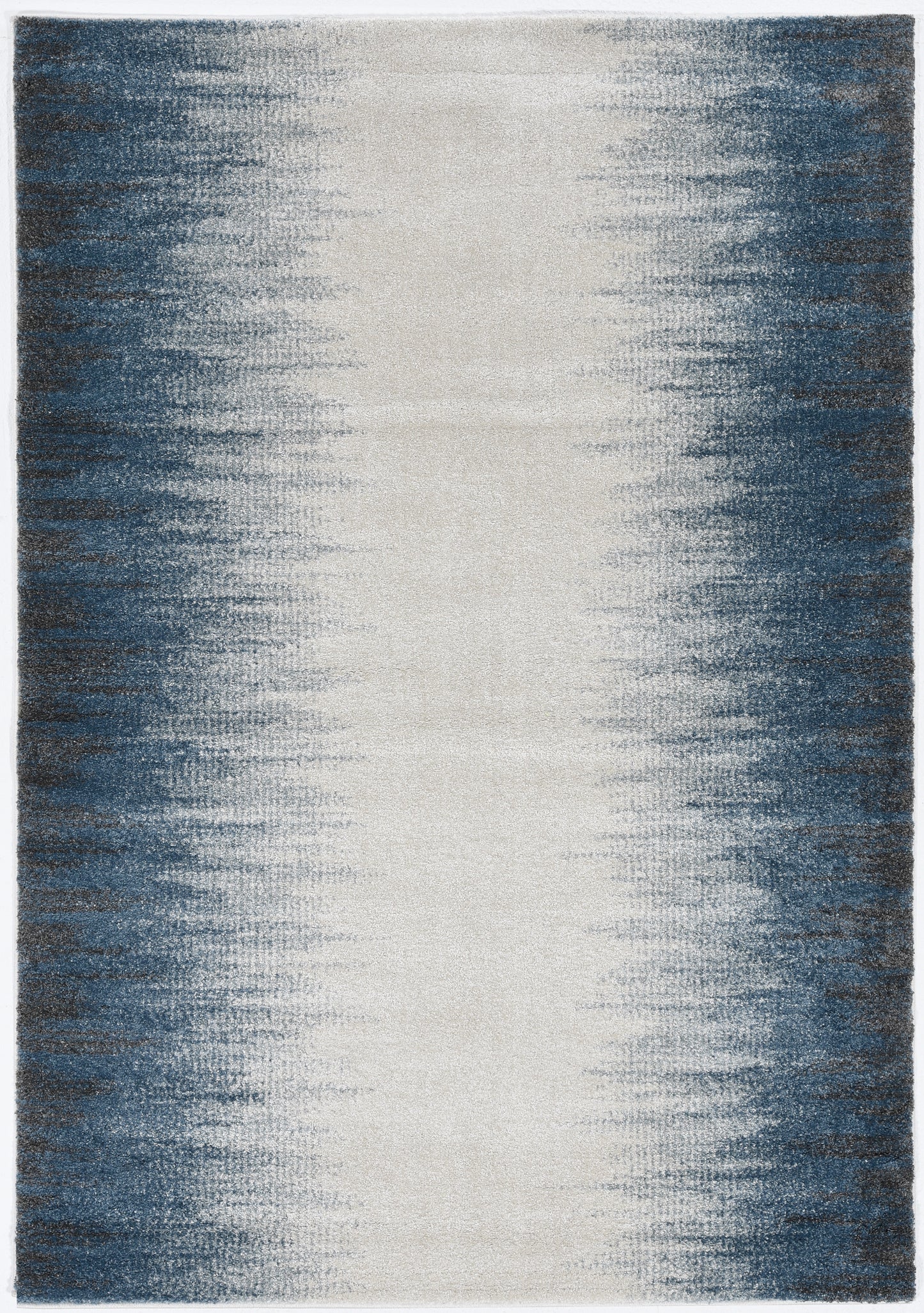 Landscapes 5909 Ivory Blue Ombre Machine Woven Performance Area Rug - Kas