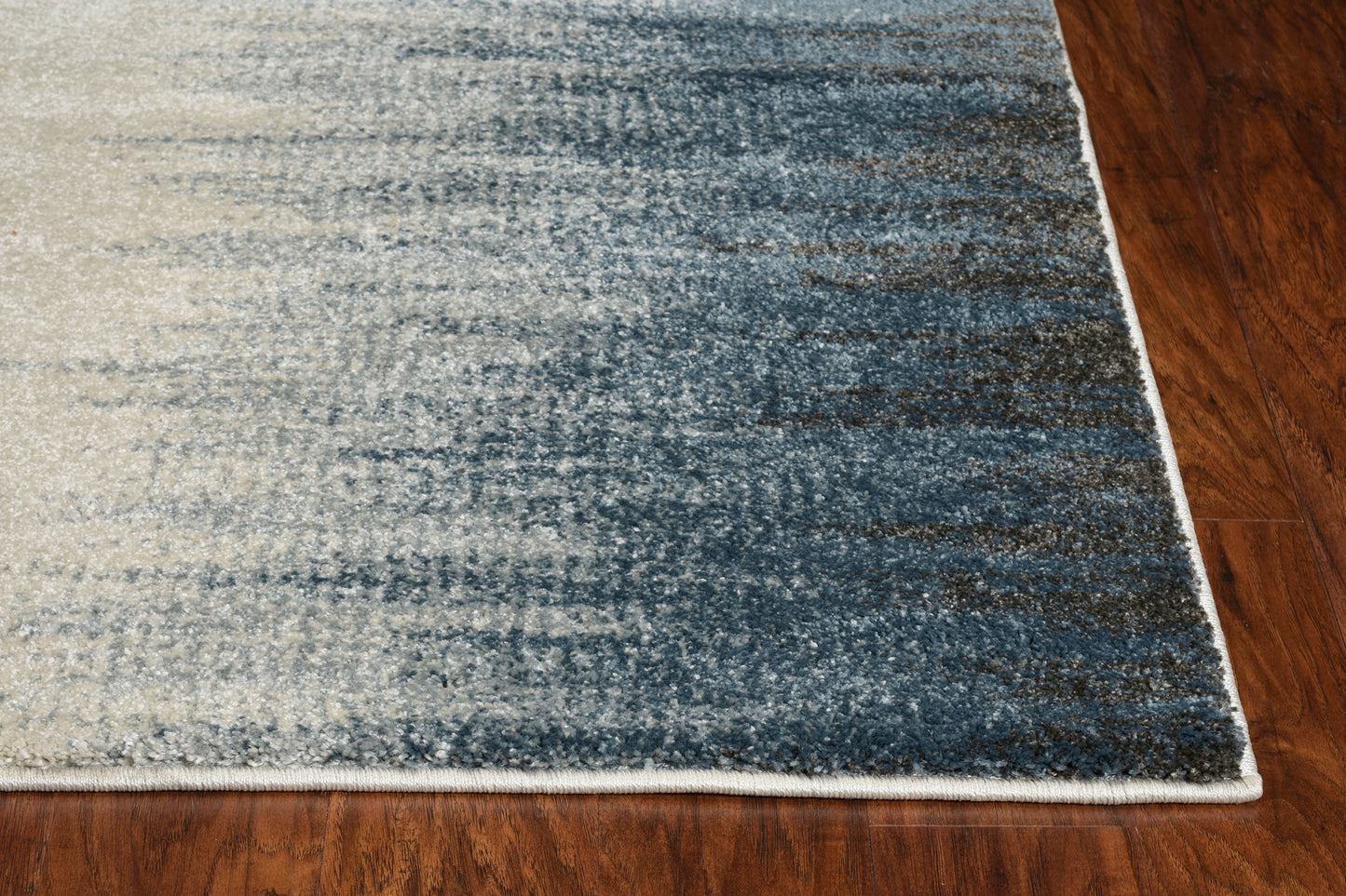 Landscapes 5909 Ivory Blue Ombre Machine Woven Performance Area Rug - Kas