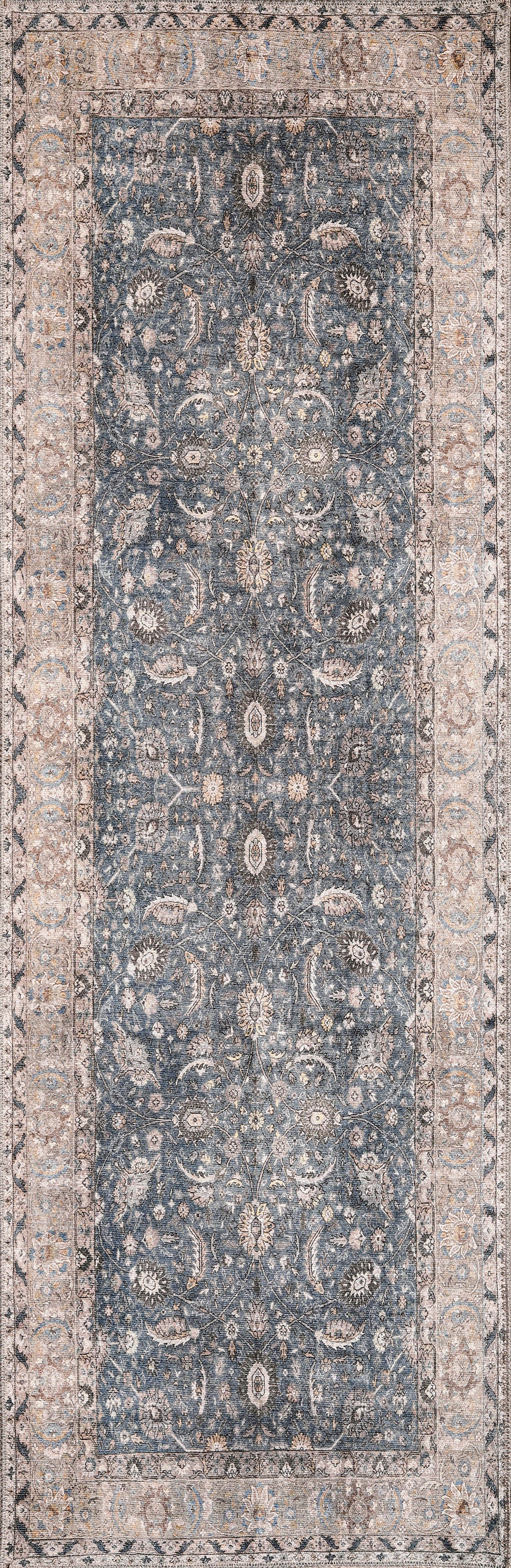 London 4802 Blue Madison Machine Woven Washable Performance Area Rug - Kas