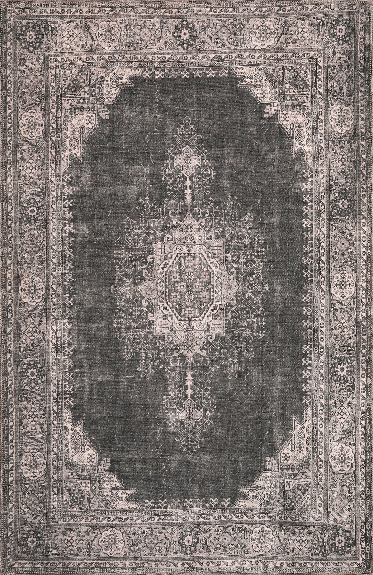 London 4803 Grey Lauren Machine Woven Washable Performance Area Rug - Kas