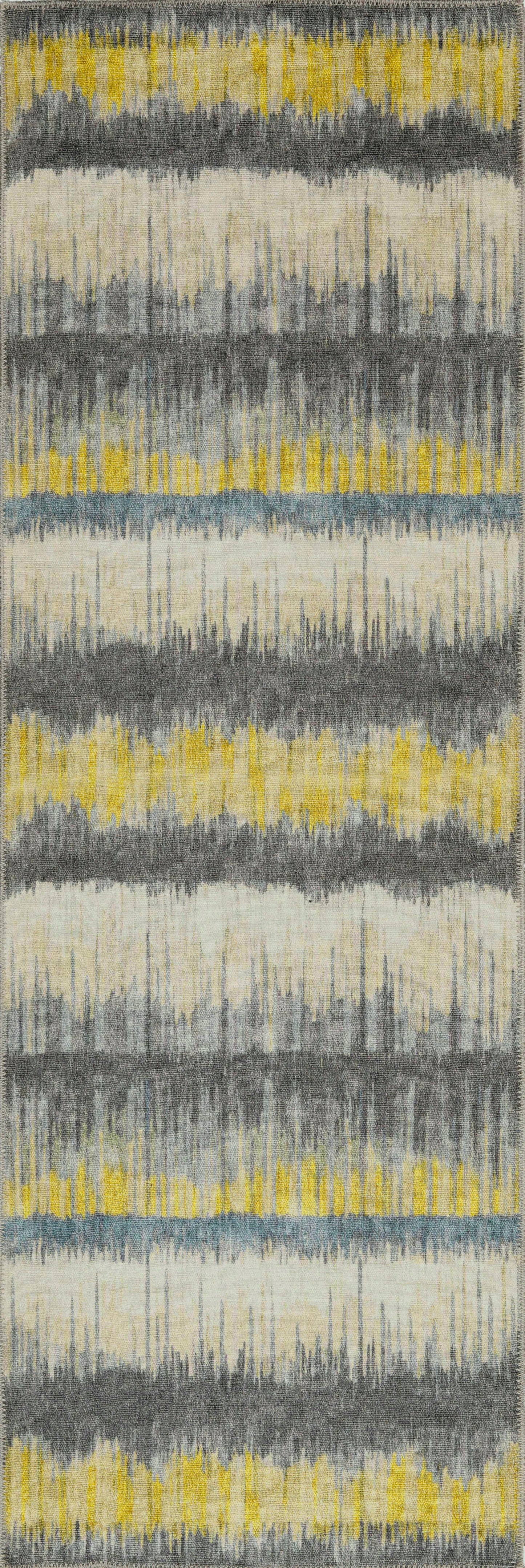 London 4812 Gold/Grey Horizons Machine Woven Washable Performance Area Rug - Kas