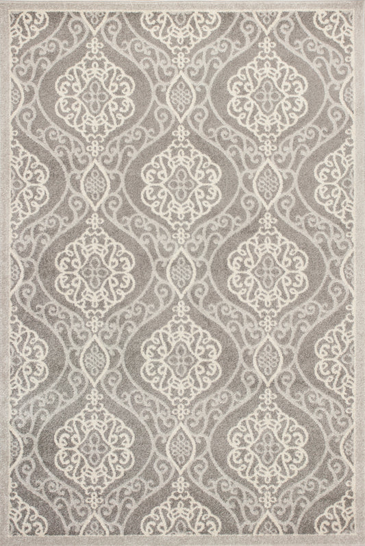 Lucia 2759 Silver Mosaic Machine Woven Performance Area Rug - Kas