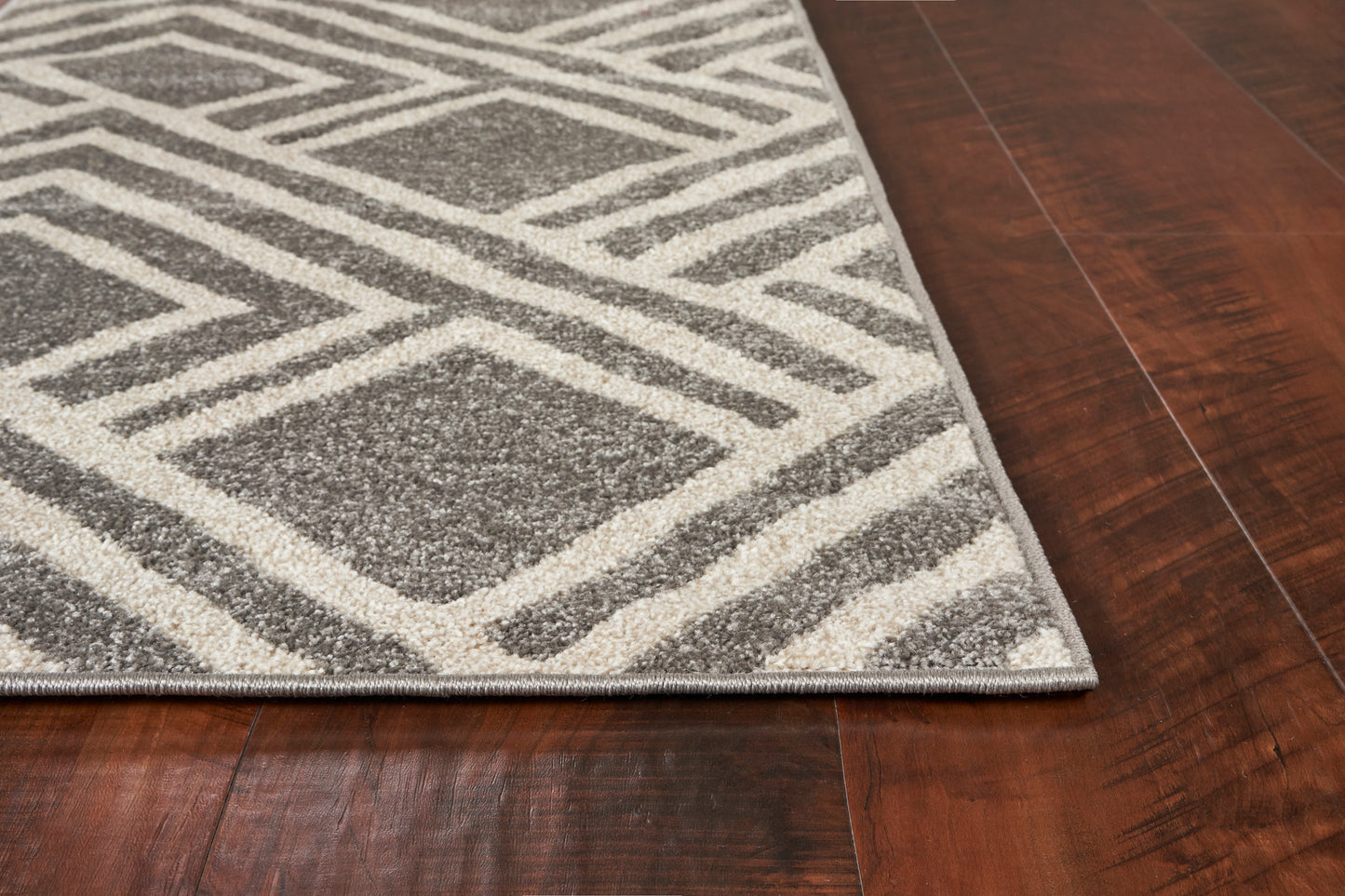 Lucia 2764 Grey Modeme Machine Woven Performance Area Rug - Kas