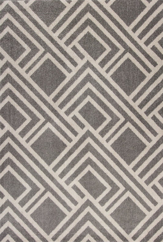 Lucia 2764 Grey Modeme Machine Woven Performance Area Rug - Kas