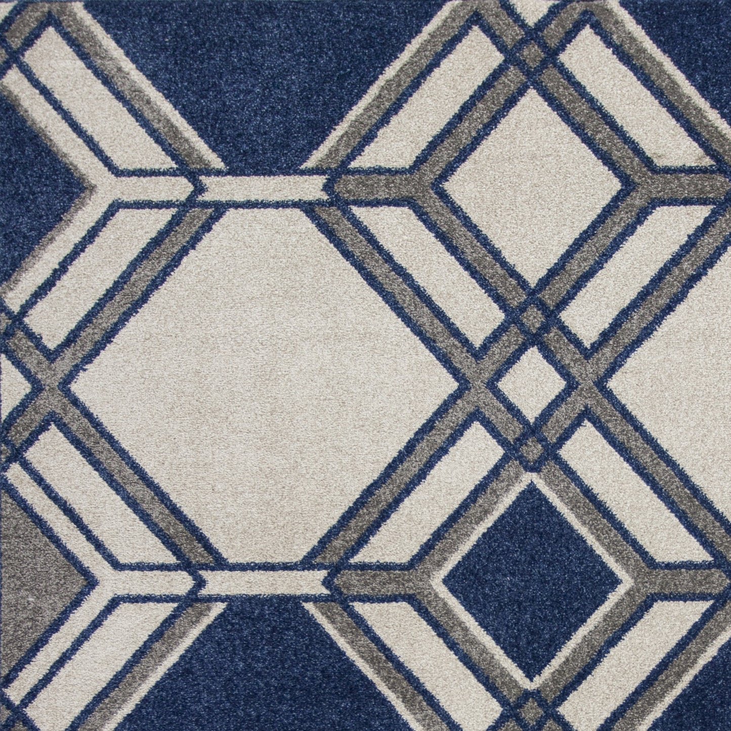 Lucia 2768 Ivory/Denim Grant Machine Woven Performance Area Rug - Kas