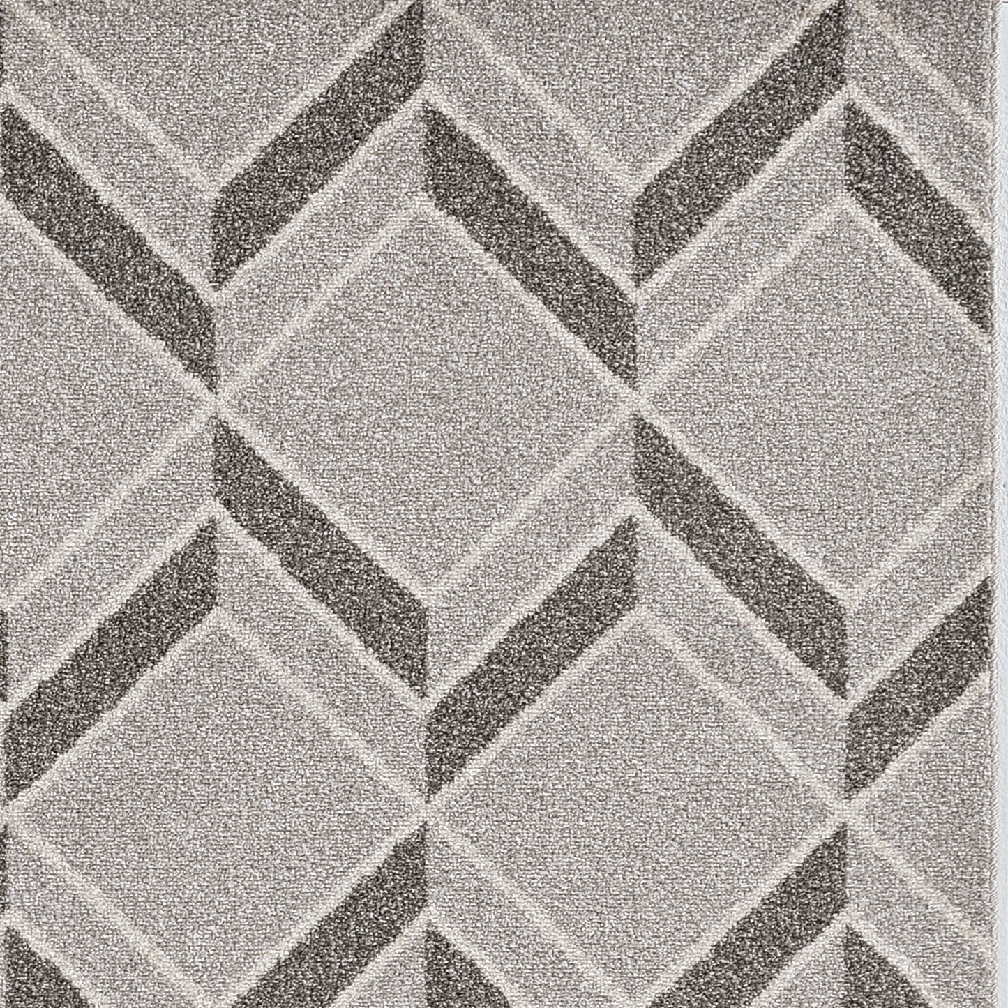 Lucia 2772 Grey Herringbone Machine Woven Performance Area Rug - Kas