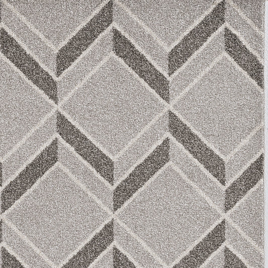 Lucia 2772 Grey Herringbone Machine Woven Performance Area Rug - Kas