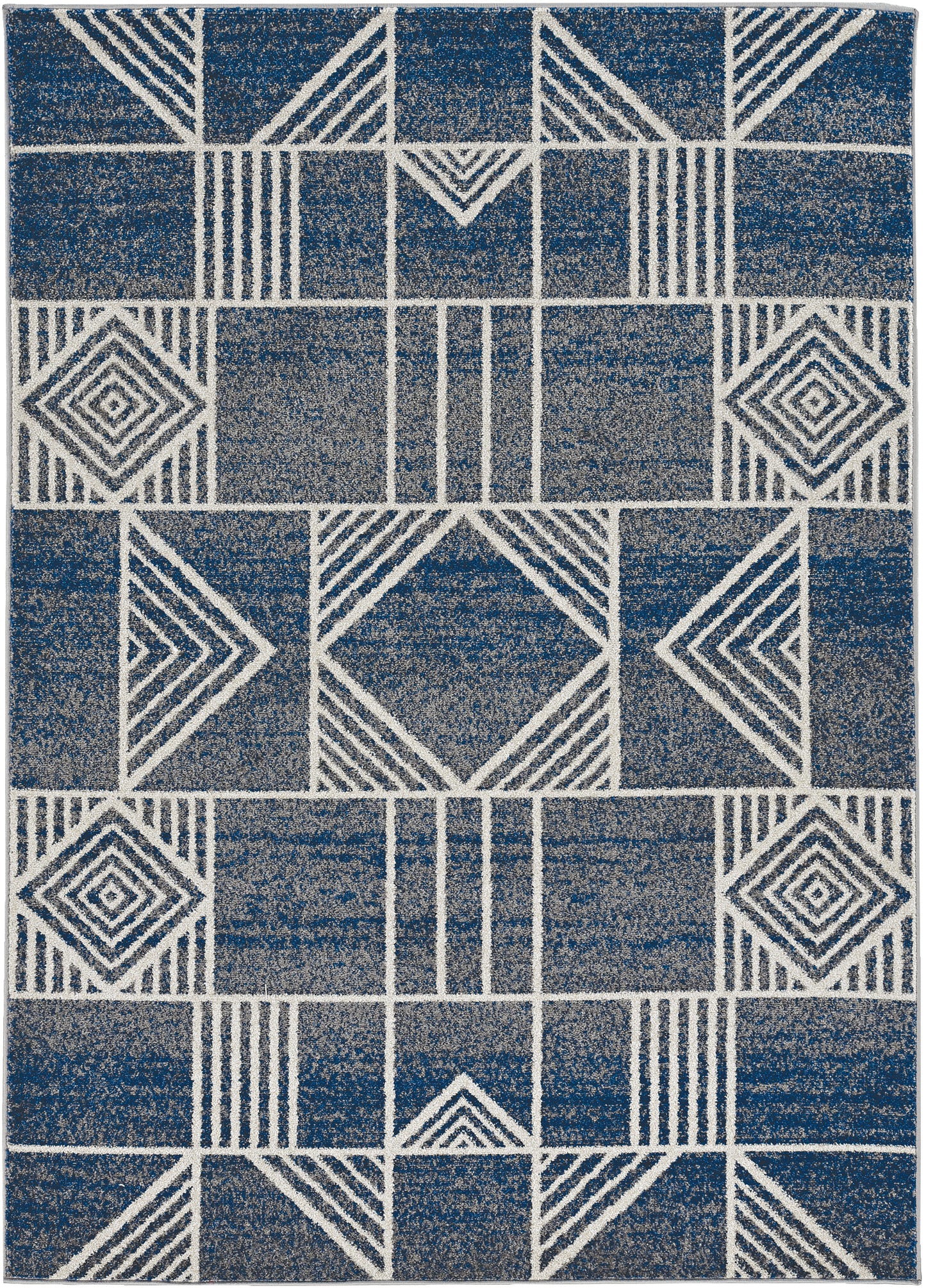 Lucia 2774 Blue Dimensions Machine Woven Performance Area Rug - Kas