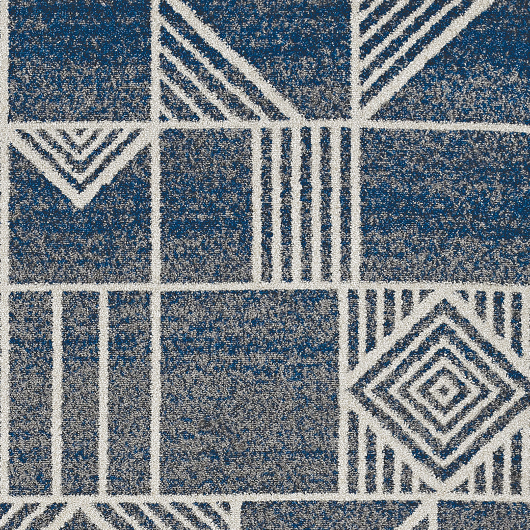 Lucia 2774 Blue Dimensions Machine Woven Performance Area Rug - Kas