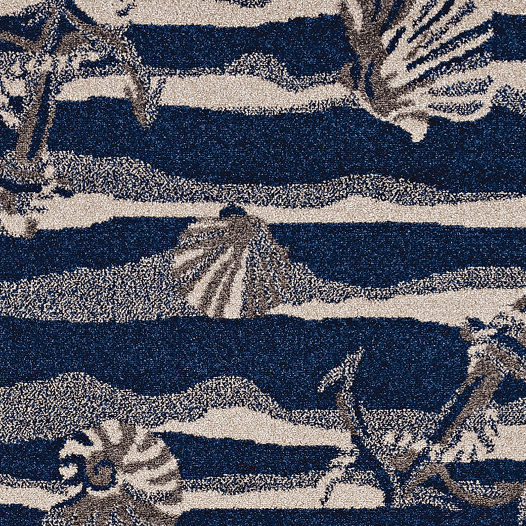 Lucia 2776 Blue Seashore Machine Woven Performance Area Rug - Kas