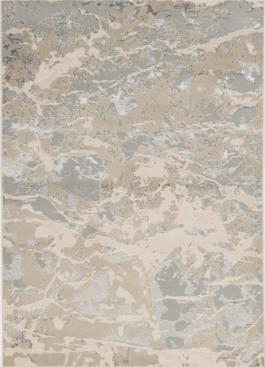 Luna 7123 Sand Grey Asbury Machine Woven Performance Area Rug - Kas