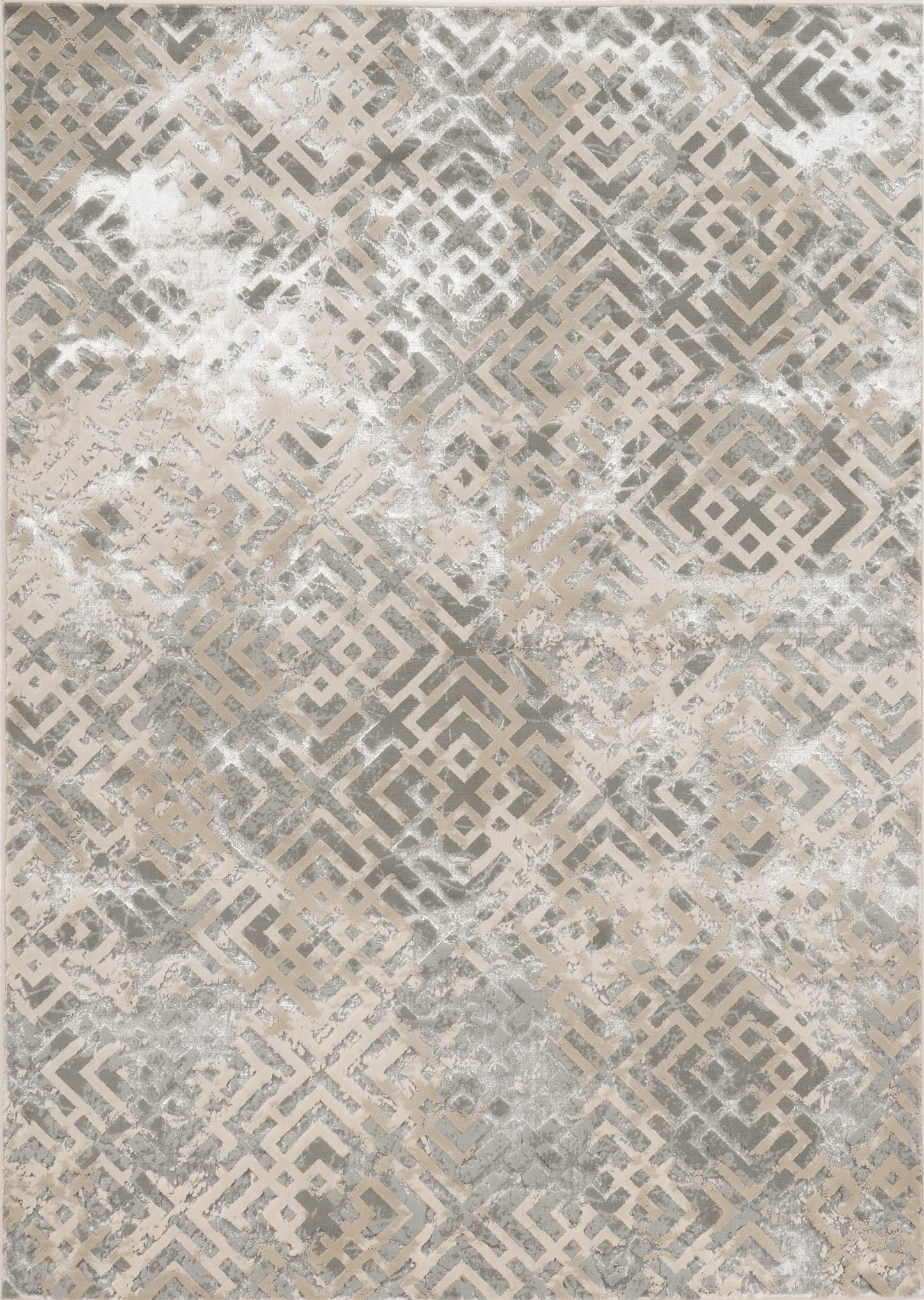 Luna 7124 Sand Silver Dimensions Machine Woven Performance Area Rug - Kas