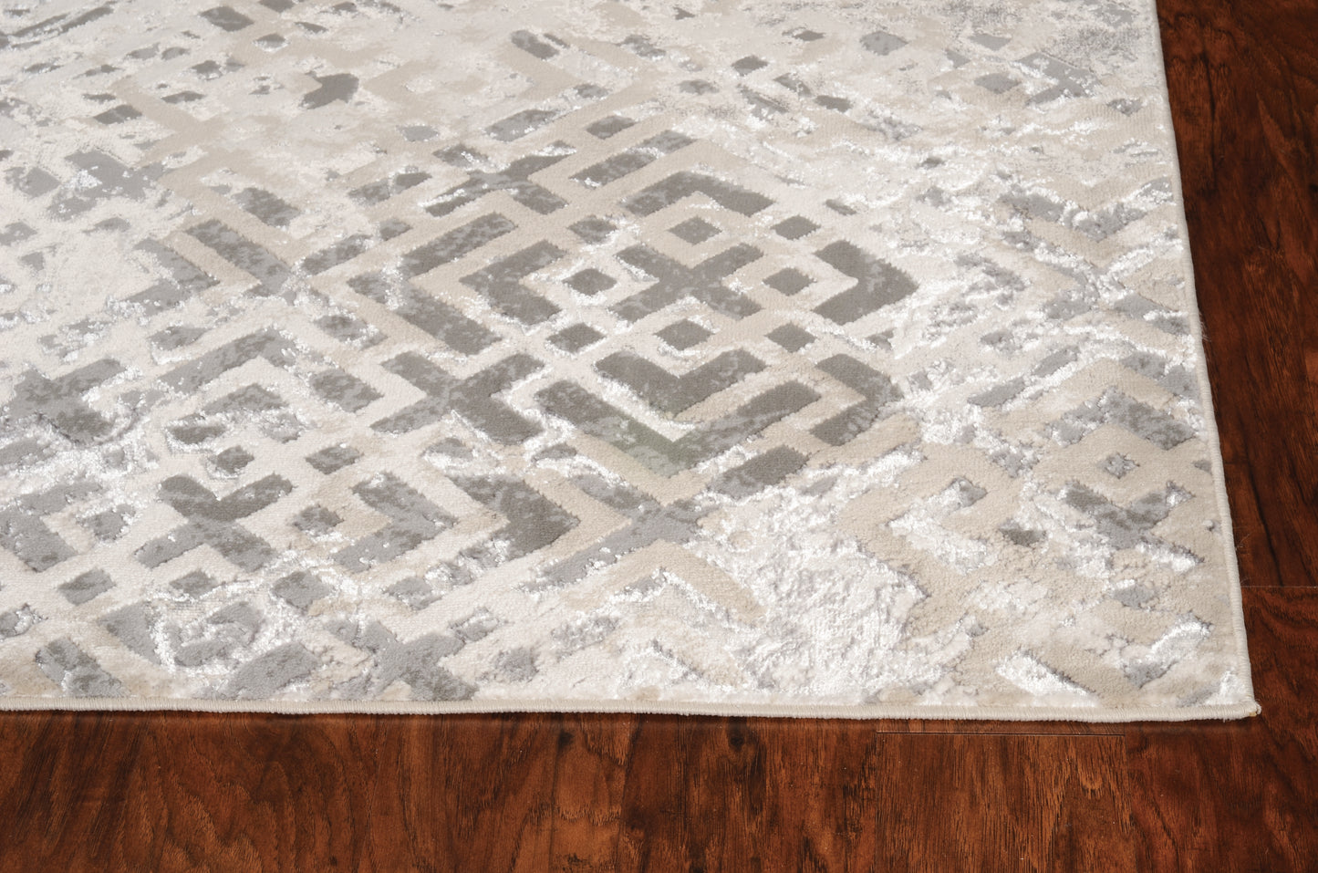 Luna 7124 Sand Silver Dimensions Machine Woven Performance Area Rug - Kas