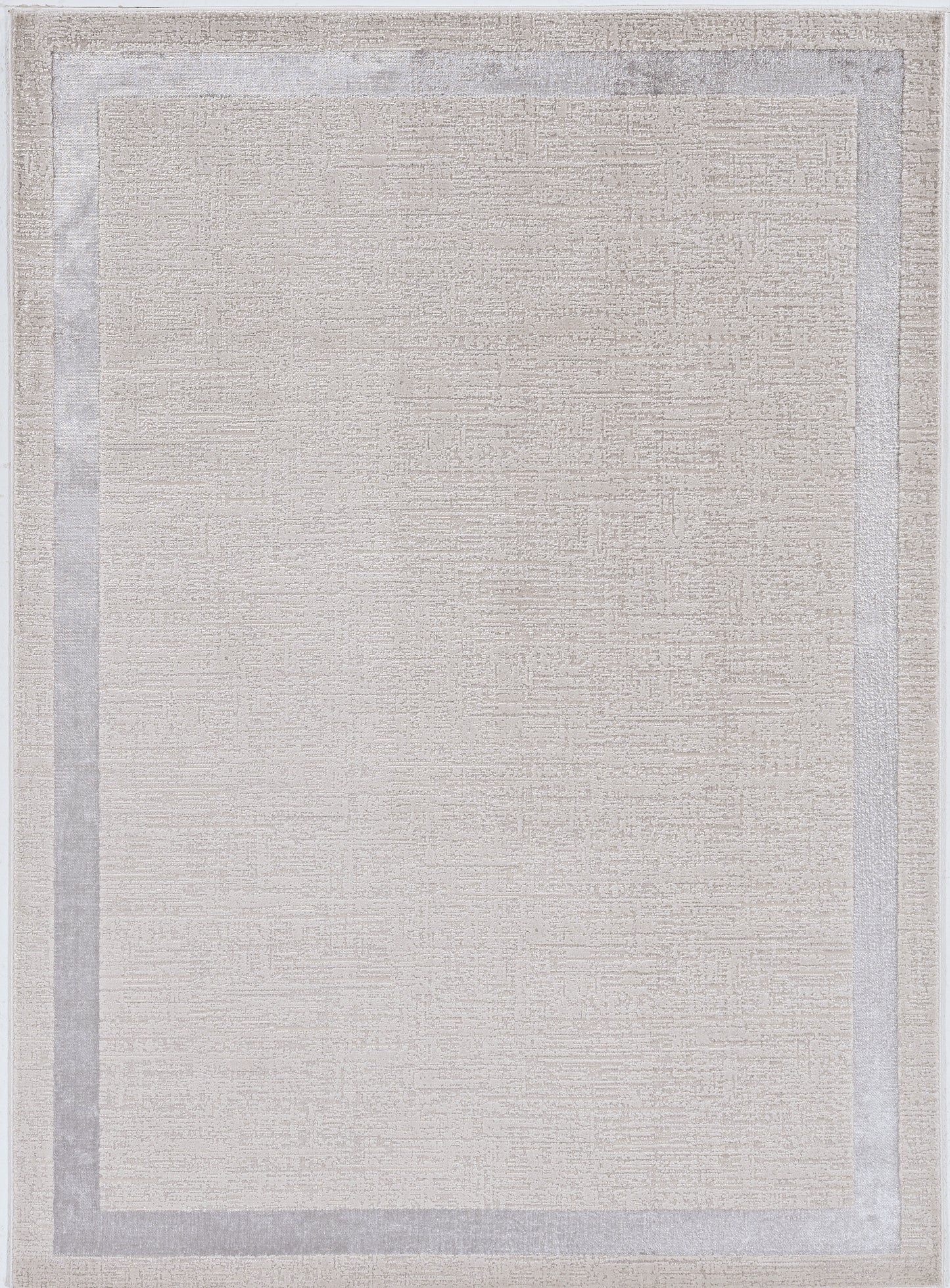 Luna 7129 Ivory/Silver Border Machine Woven Performance Area Rug - Kas