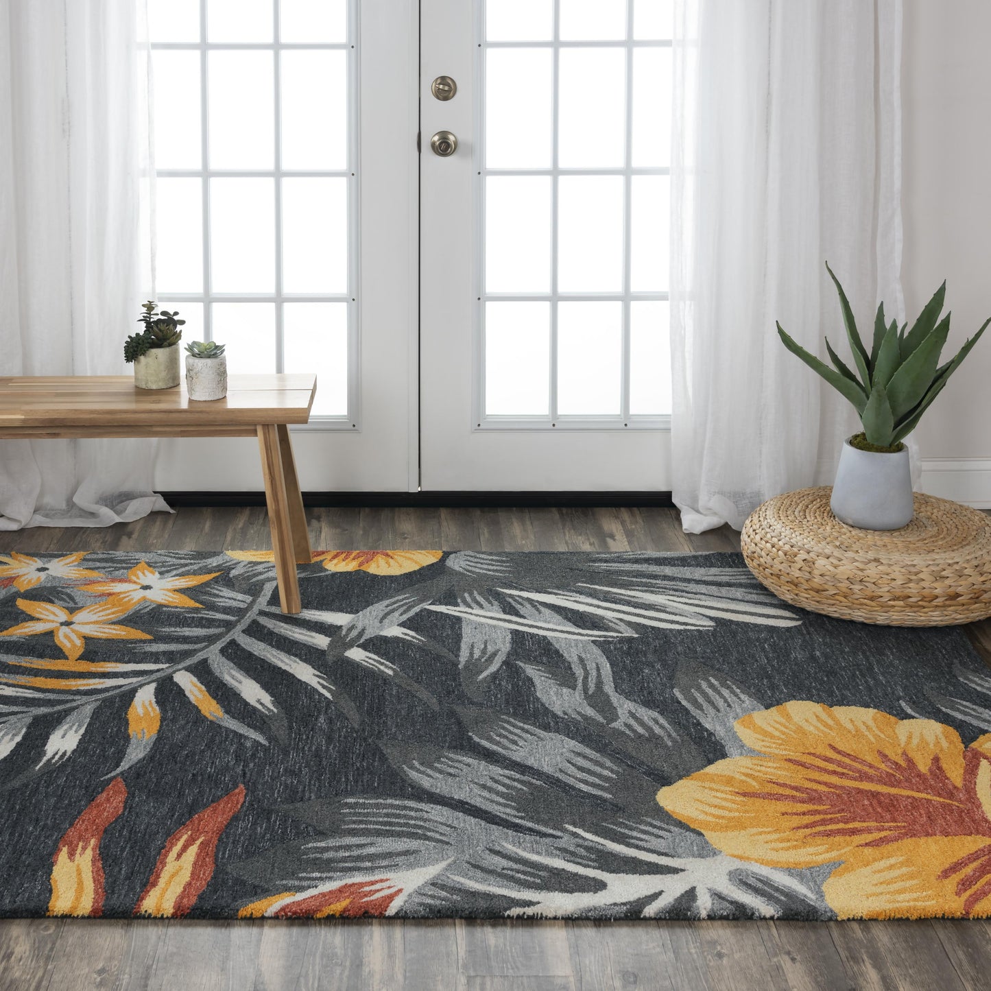 Miramar MIR969 Charcoal Hand Tufted Rug - Rizzy