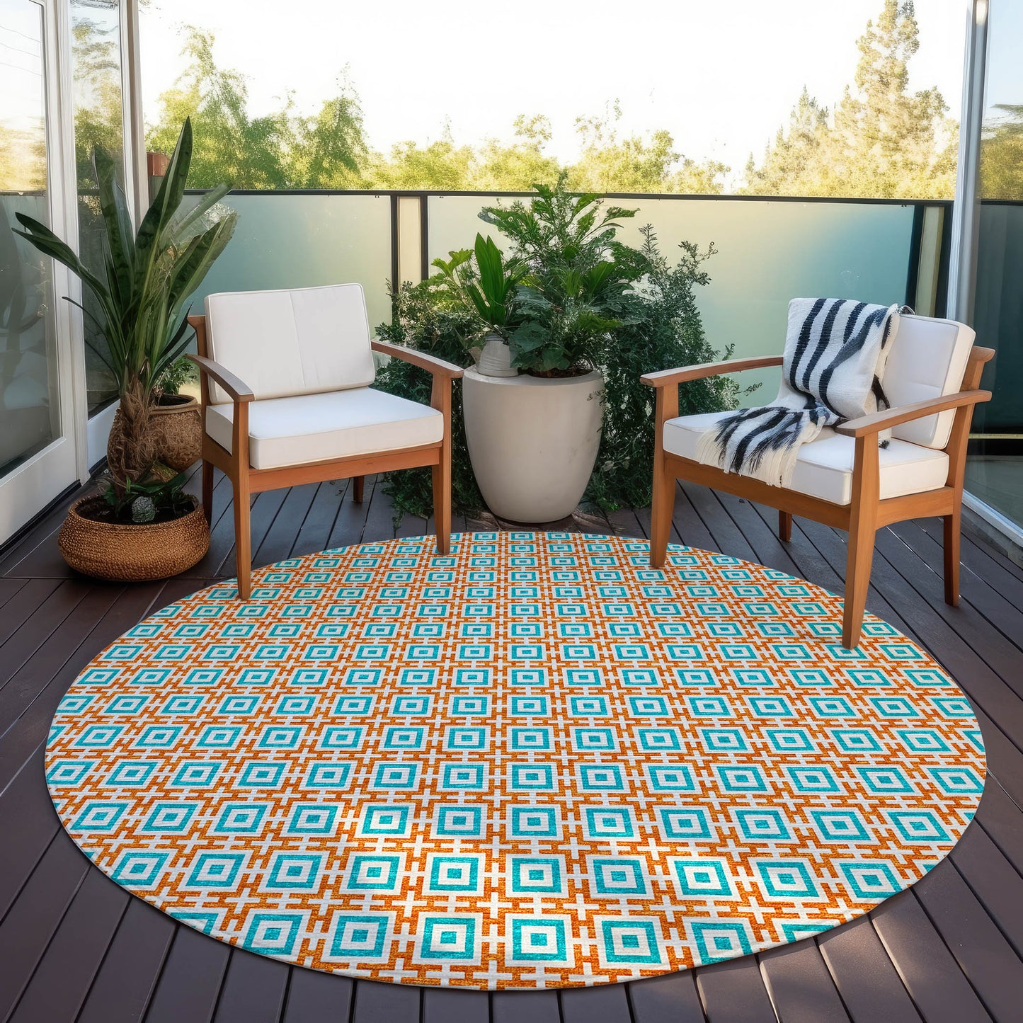 Indoor/Outdoor Marlo MO1 Orange Washable