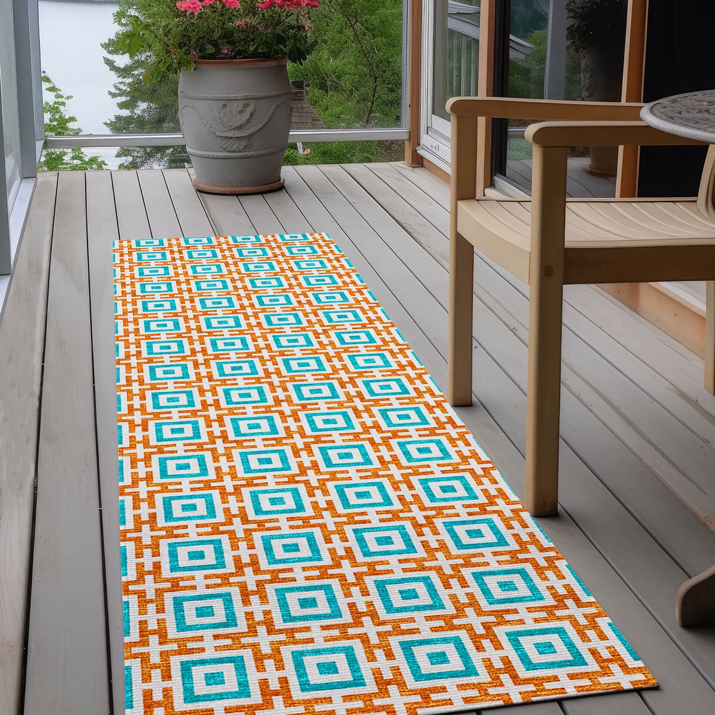 Indoor/Outdoor Marlo MO1 Orange Washable