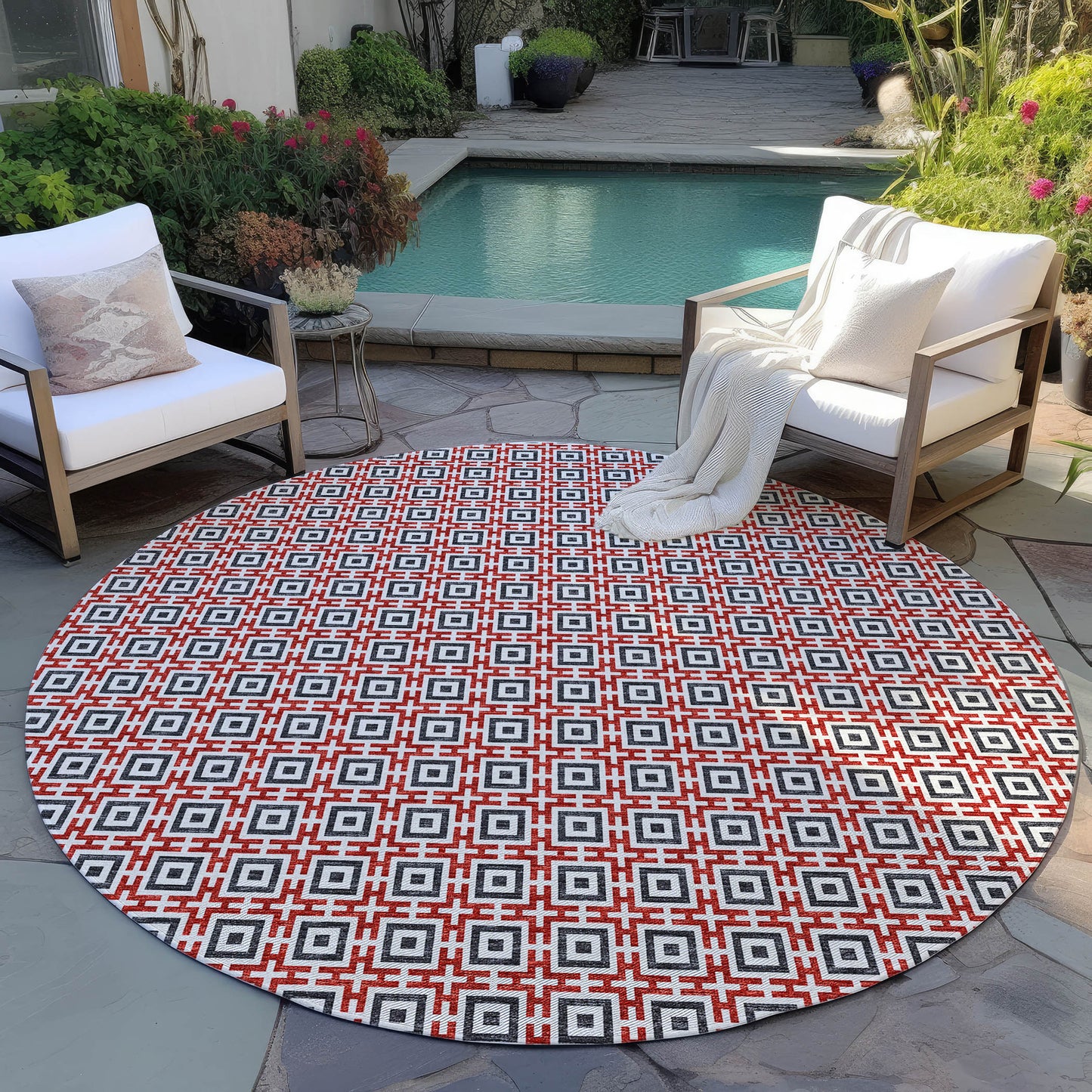 Indoor/Outdoor Marlo MO1 Red Washable