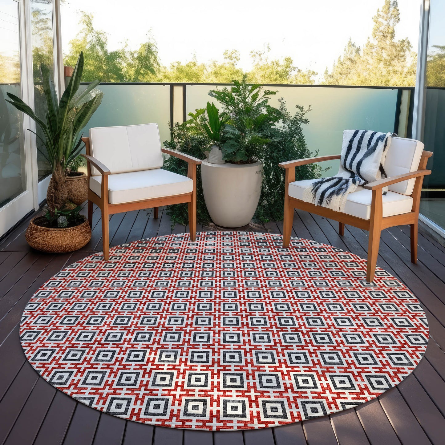 Indoor/Outdoor Marlo MO1 Red Washable