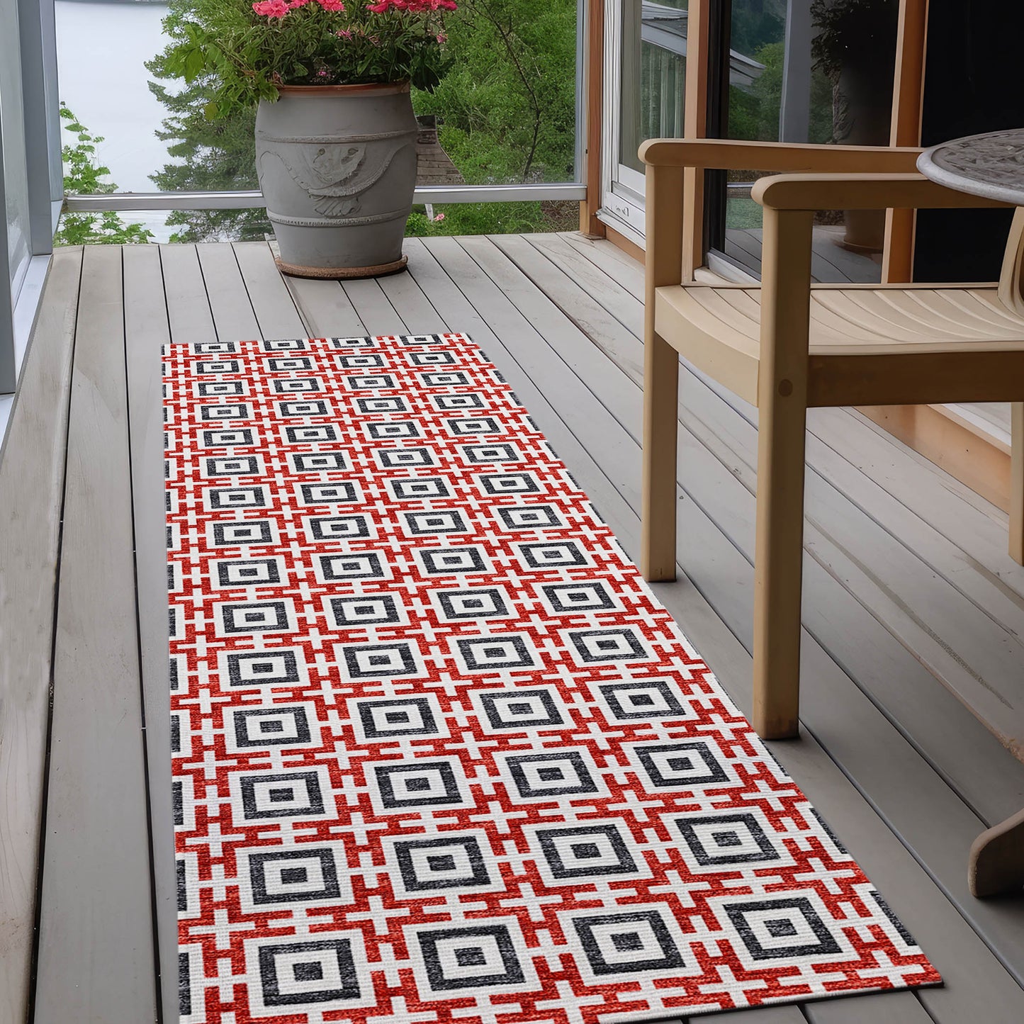 Indoor/Outdoor Marlo MO1 Red Washable