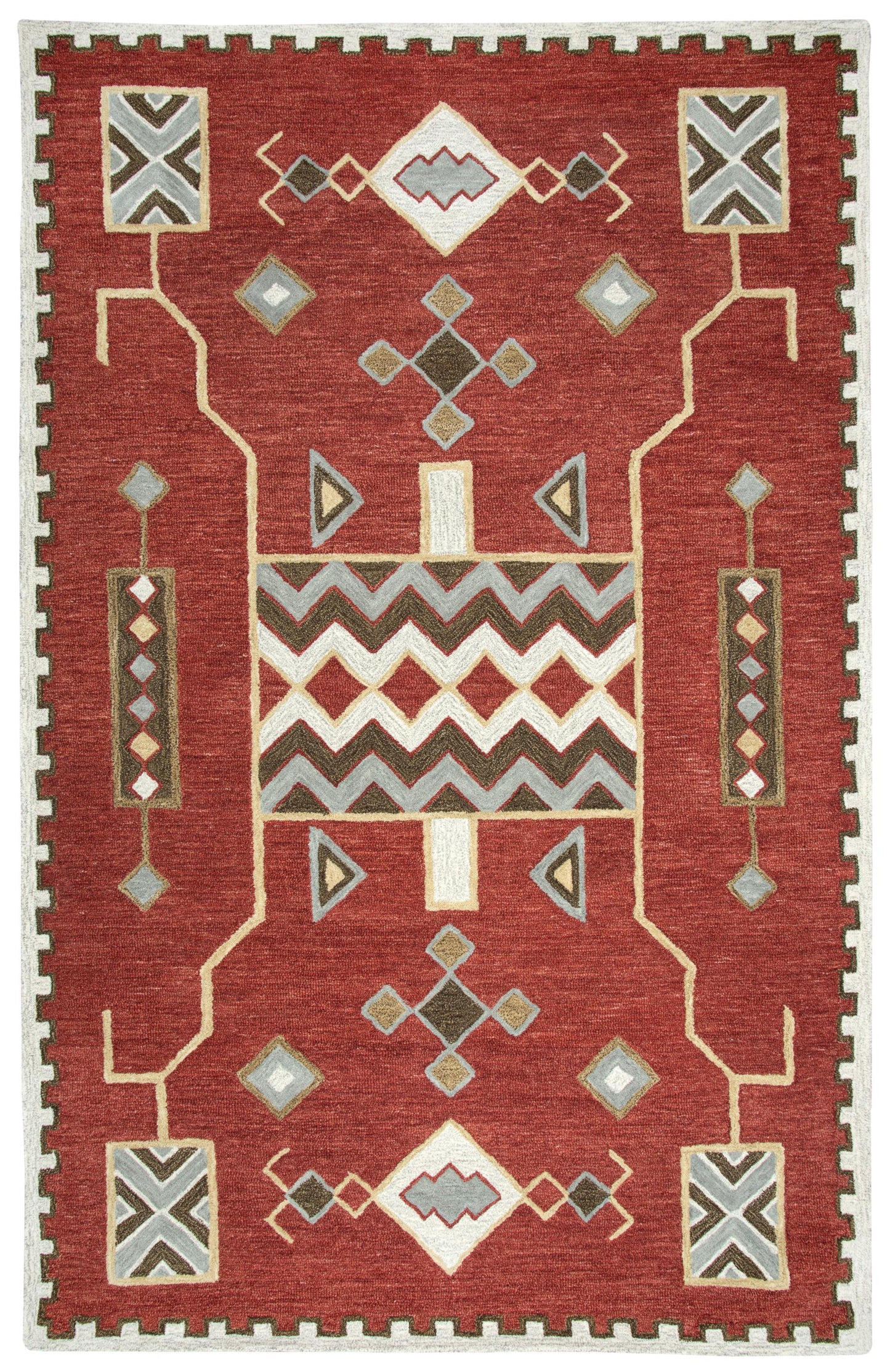 Mesa MZ160B Red Hand Tufted Rug - Rizzy