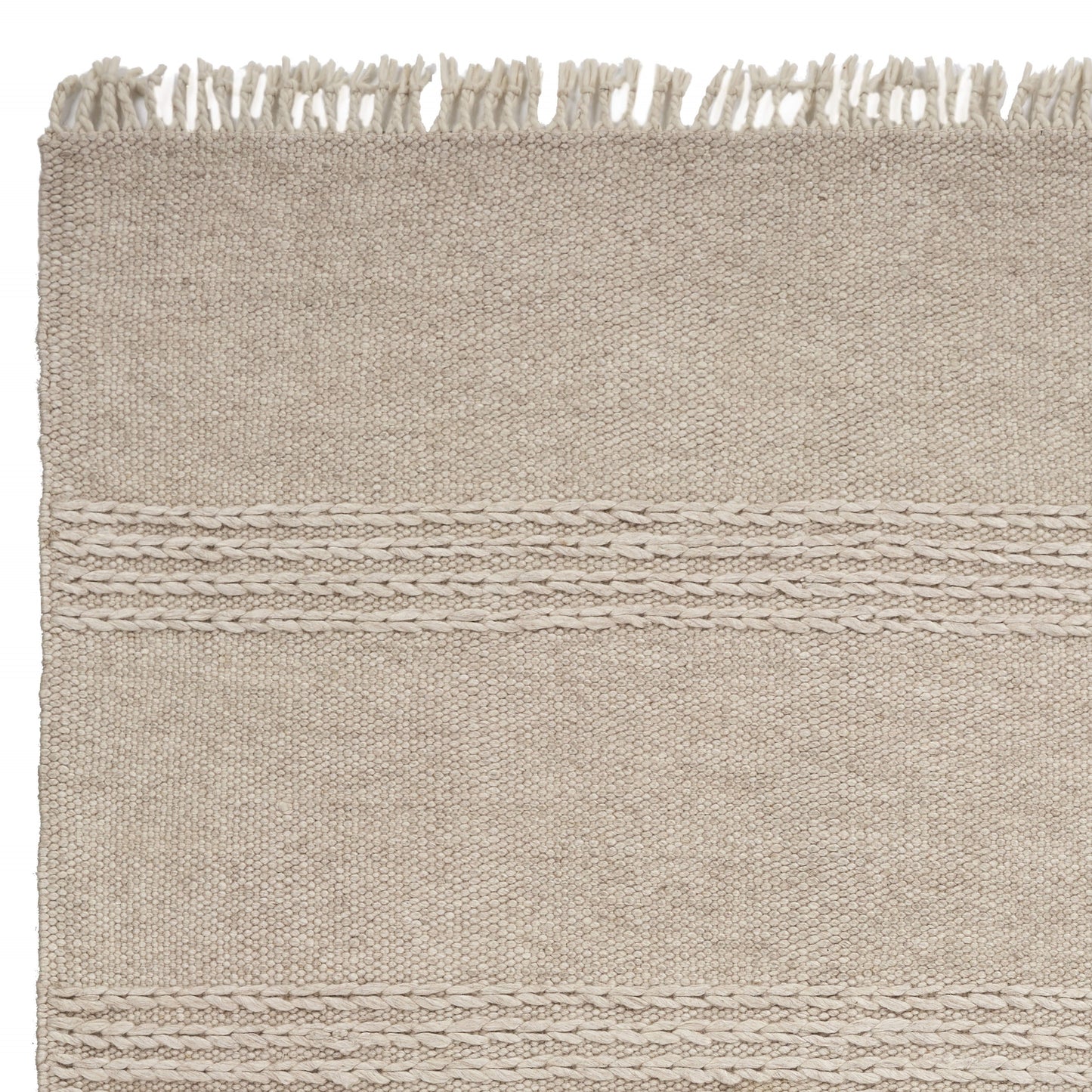 Maui 1340 Natural Cable Knit Handwoven Area Rug - Kas