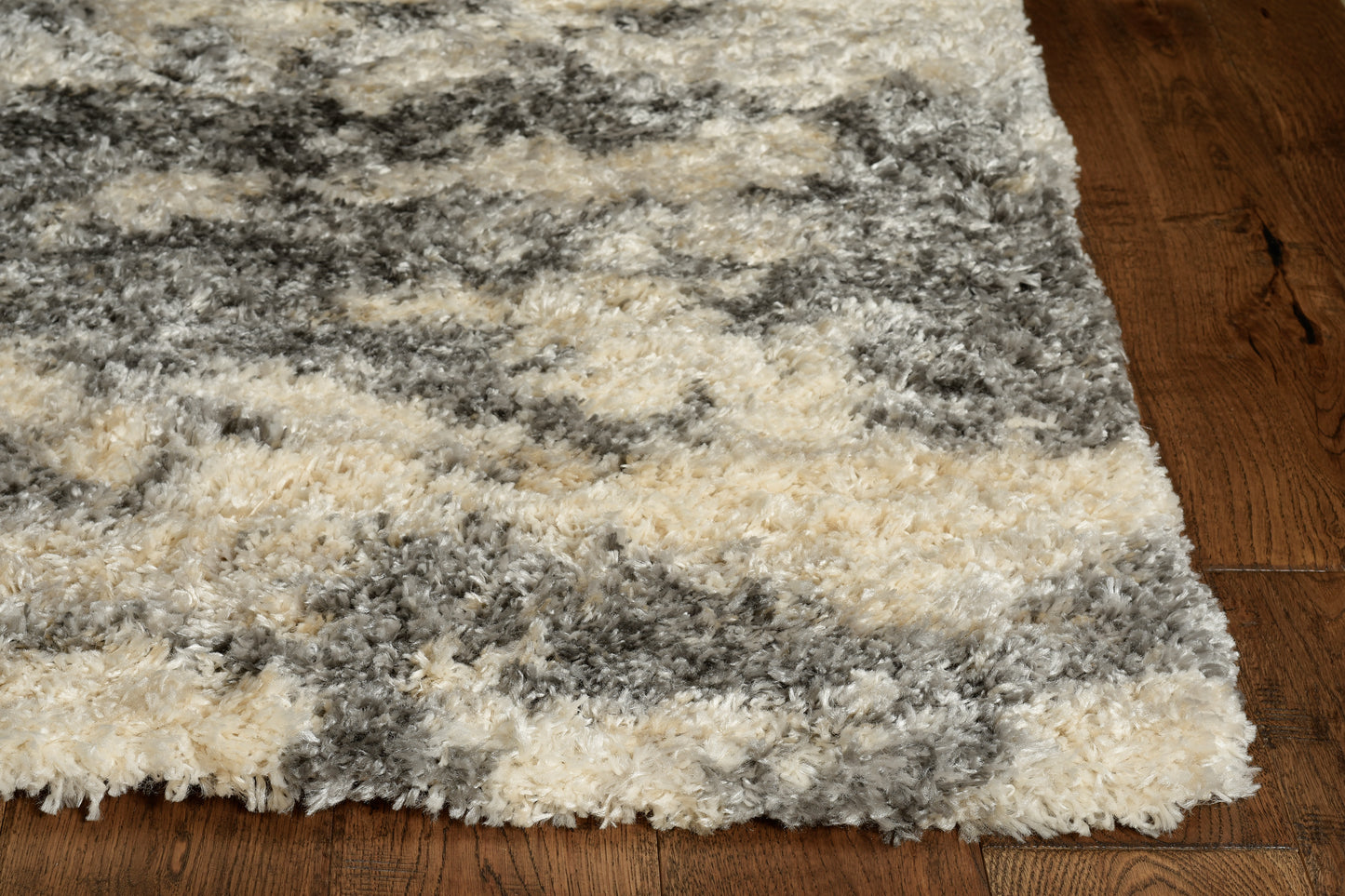 Merino 6713 Ivory/Grey Silhouette Machine Woven Performance Area Rug - Kas