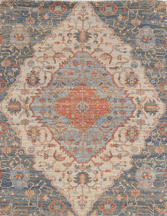 Morris 2223 Blue/Red Gramercy Handwoven Area Rug - Kas