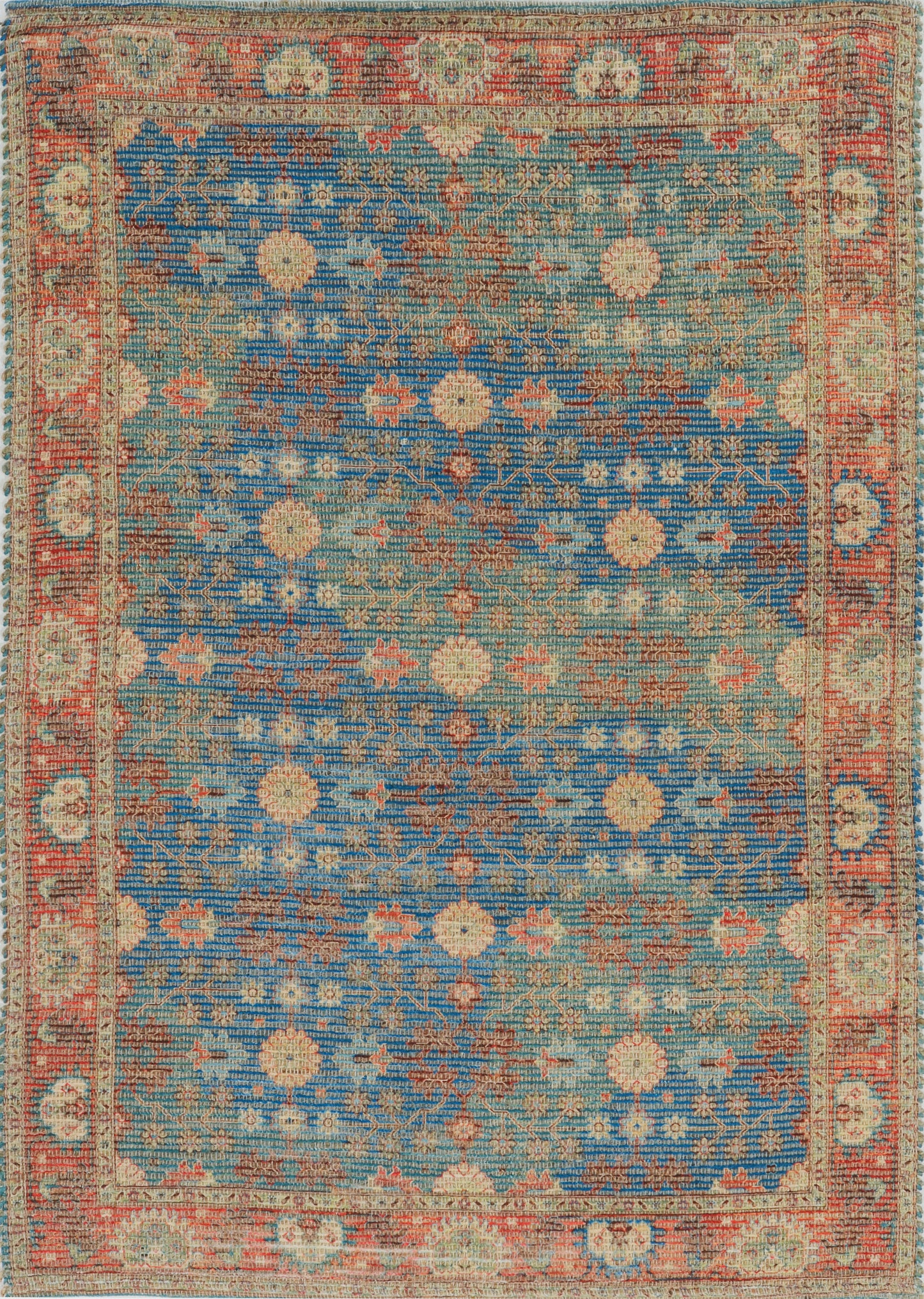 Morris 2227 Blue/Red Traditions Handwoven Area Rug - Kas