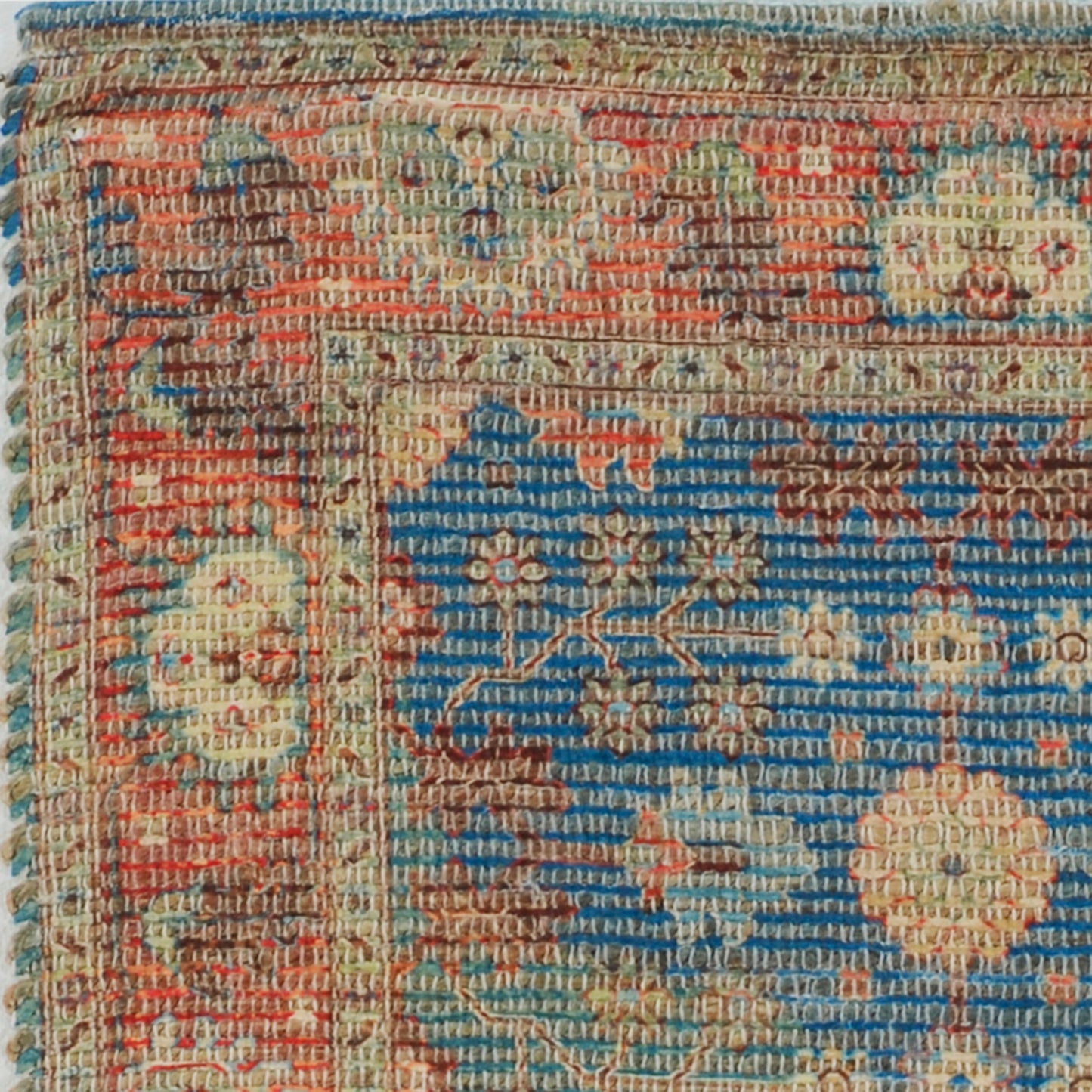 Morris 2227 Blue/Red Traditions Handwoven Area Rug - Kas