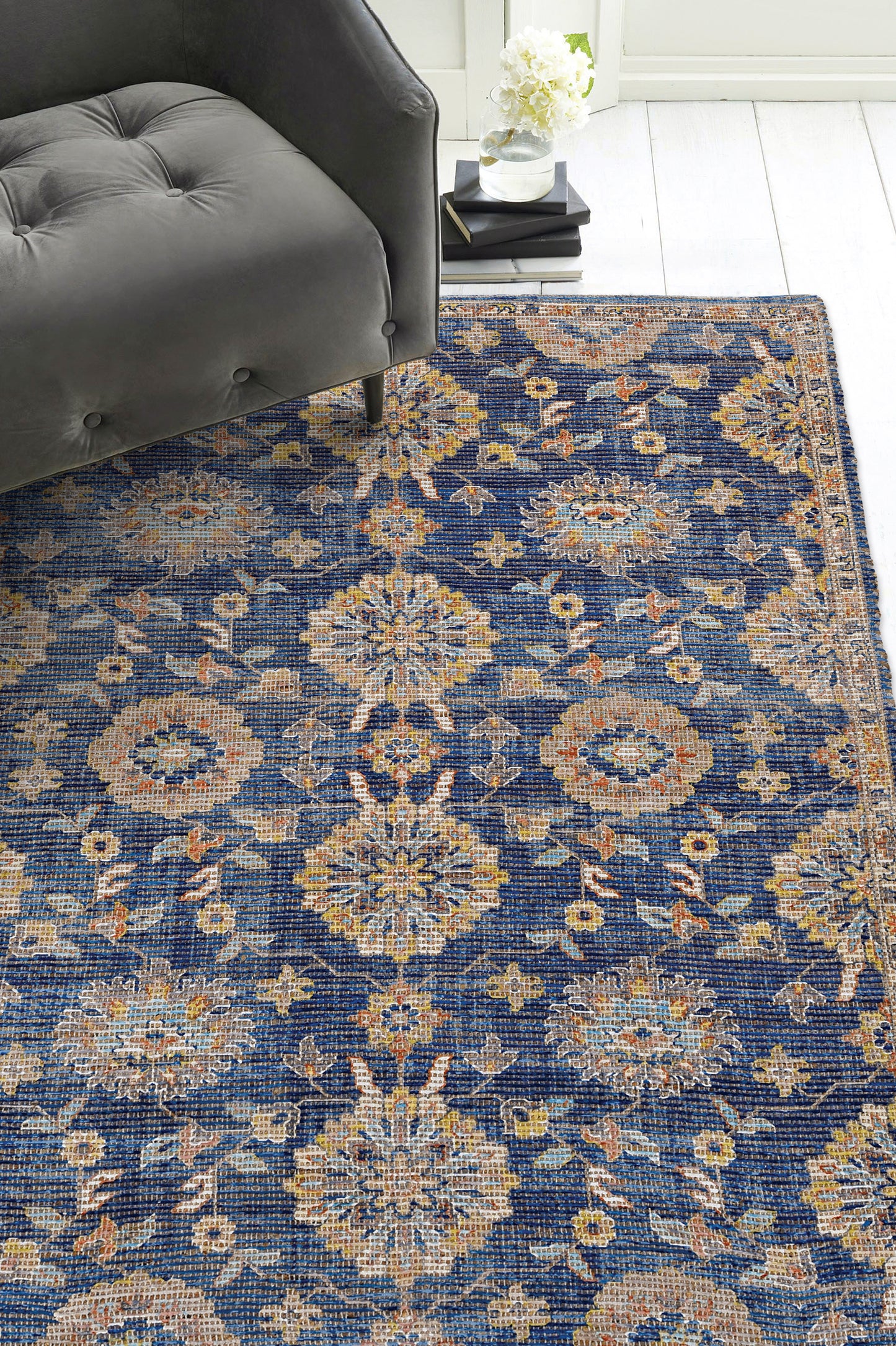 Morris 2229 Blue Chloe Handwoven Area Rug - Kas