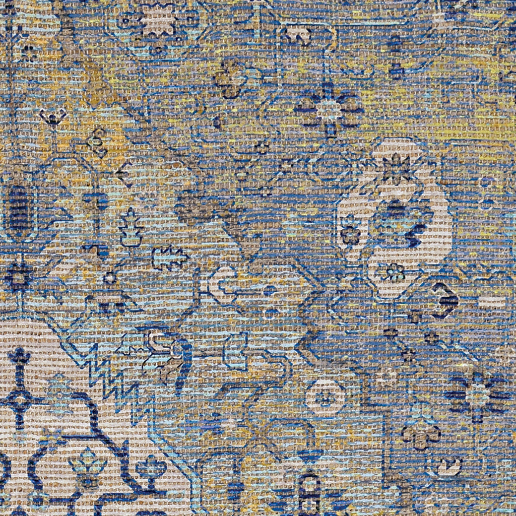 Morris 2232 Blue/Yellow Gramercy Handwoven Area Rug - Kas