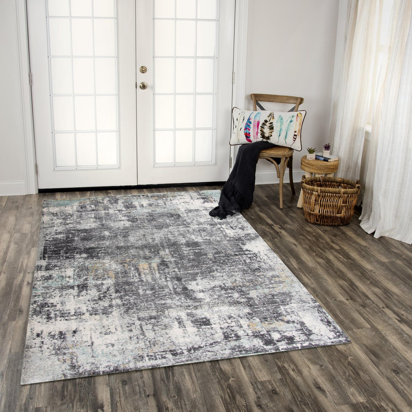 Odyssey ODY832 M. Gray Power loomed Rug - Rizzy