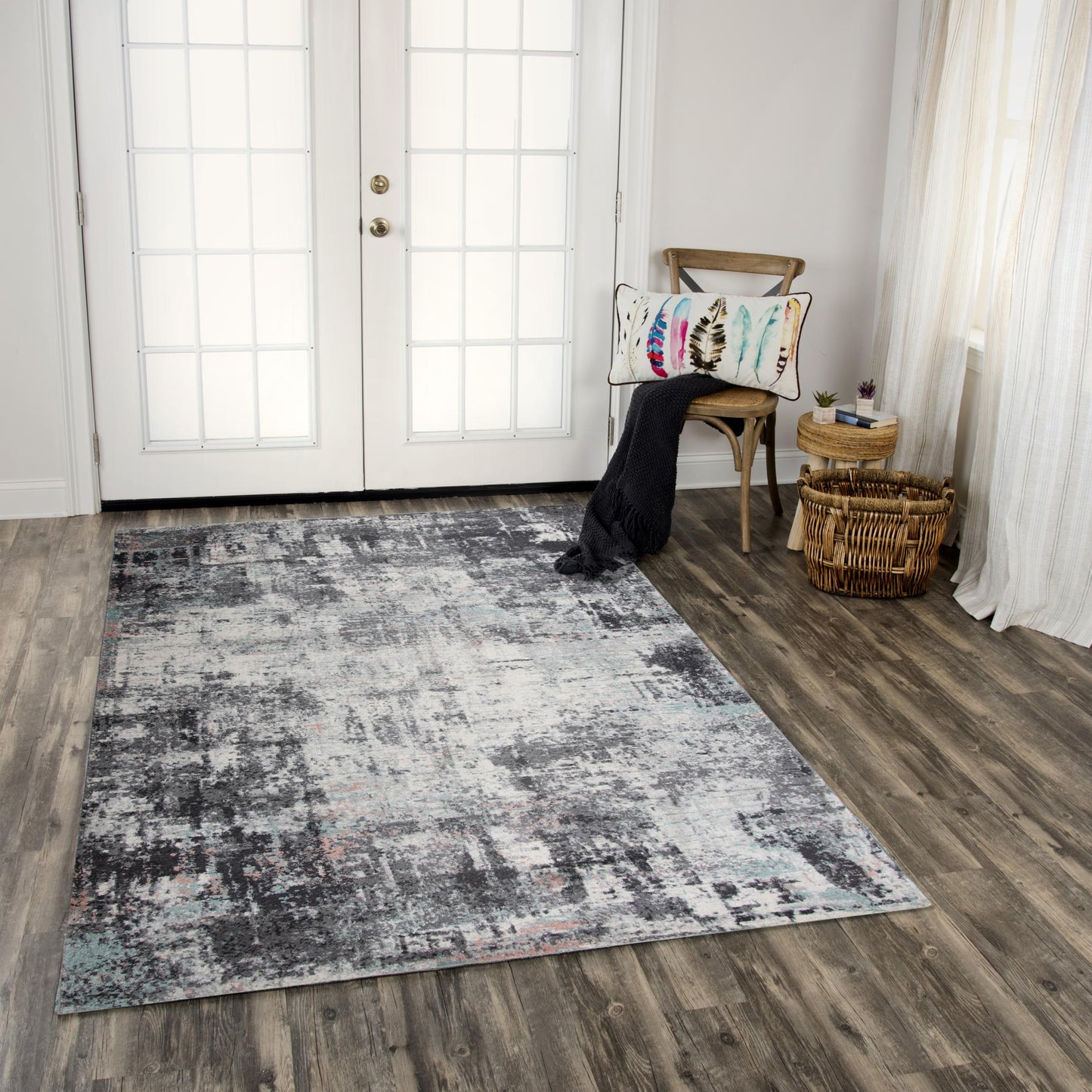 Odyssey ODY833 L. Gray Power loomed Rug - Rizzy