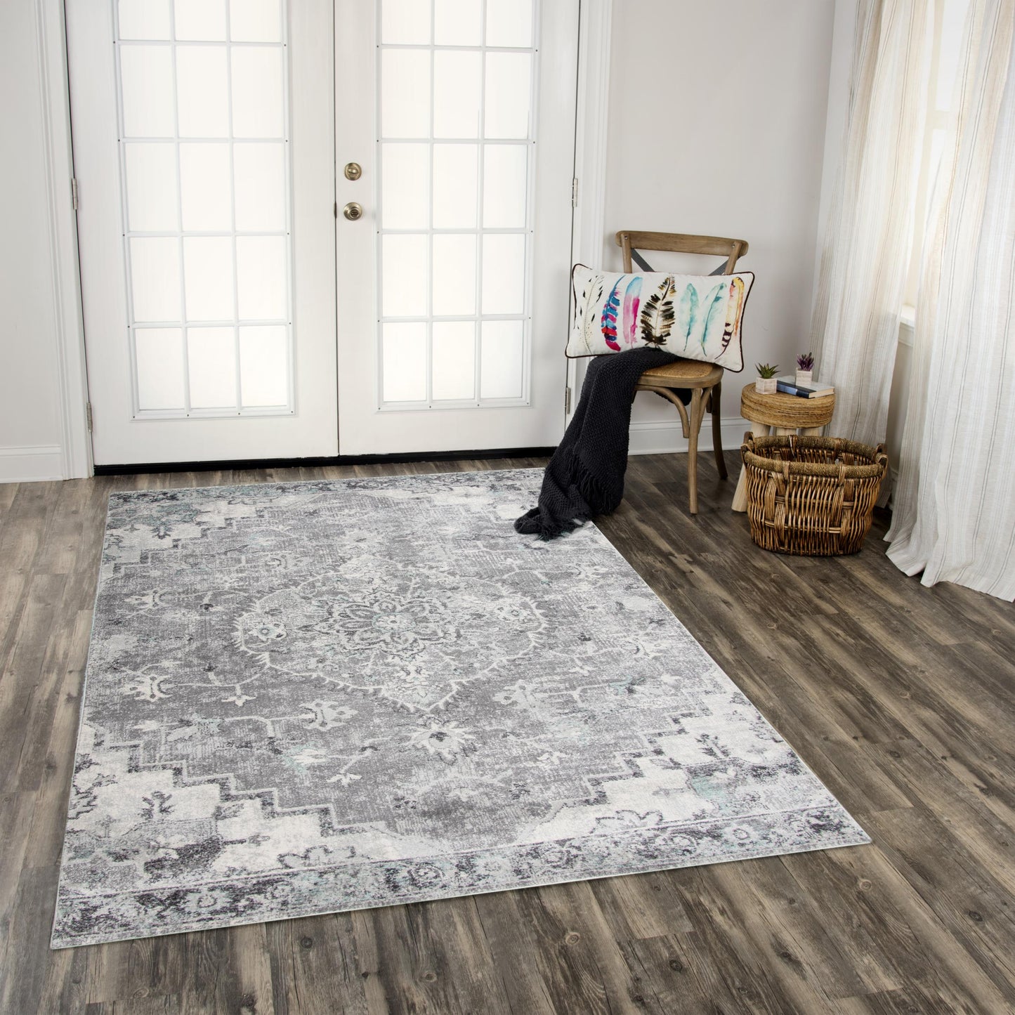 Odyssey ODY835 M. Gray Power loomed Rug - Rizzy