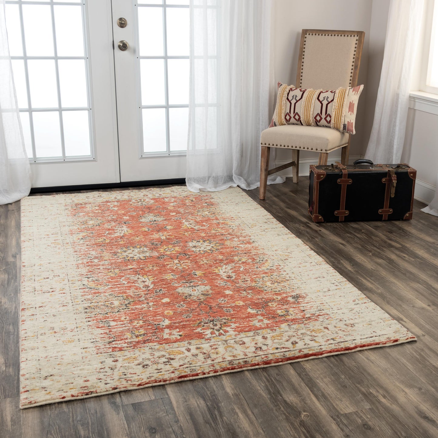 Ovation OVA103 Red/Beige Hybrid Rug - Rizzy