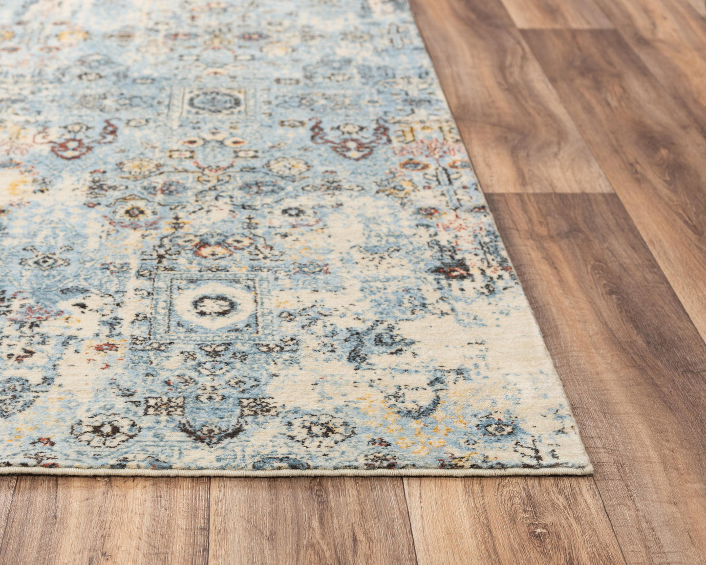 Ovation OVA107 Blue/Beige Hybrid Rug - Rizzy