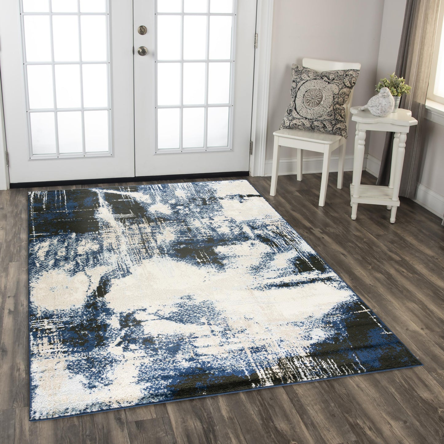 Palace PLC851 Blue Power Loomed Rug - Rizzy