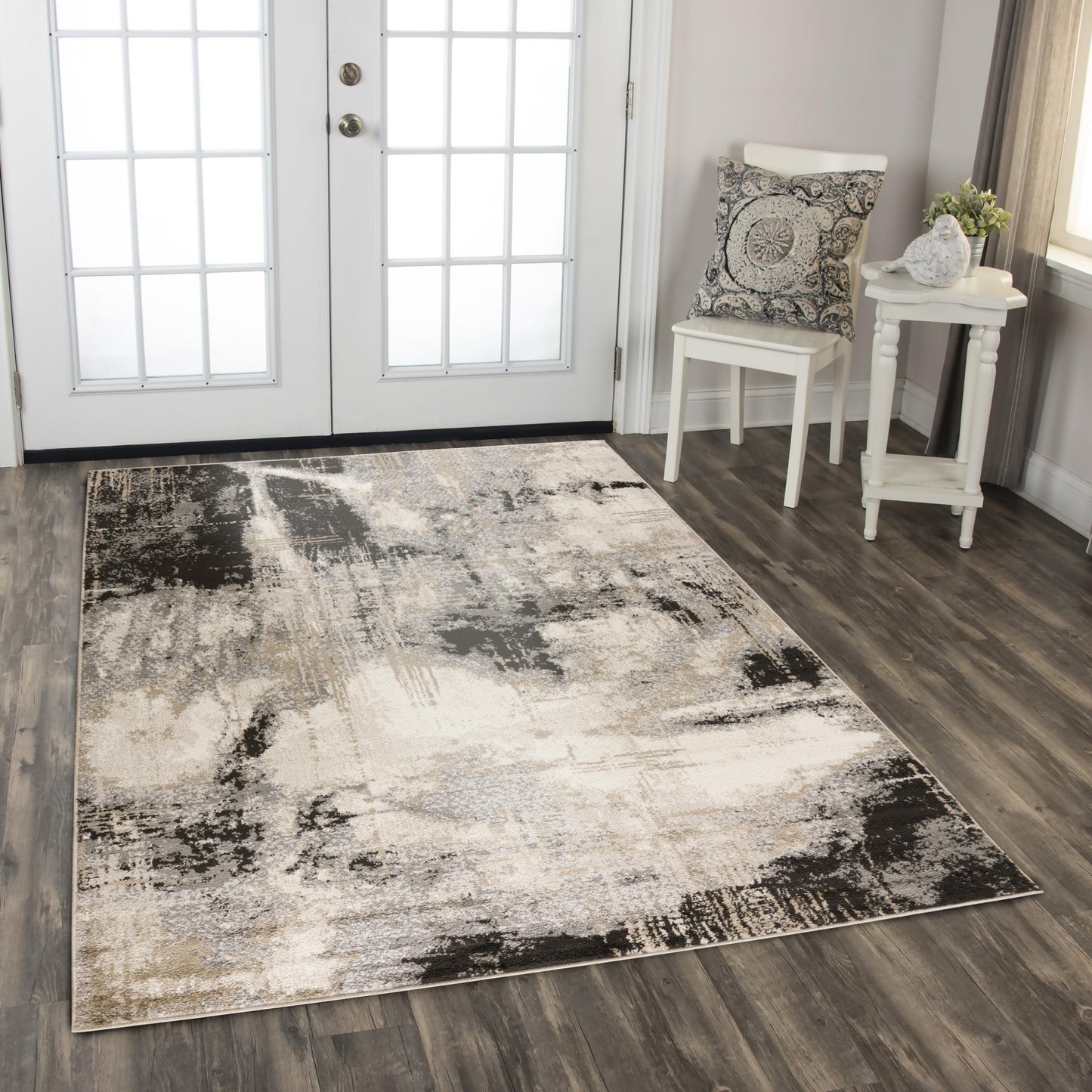 Palace PLC852 Gray Power Loomed Rug - Rizzy