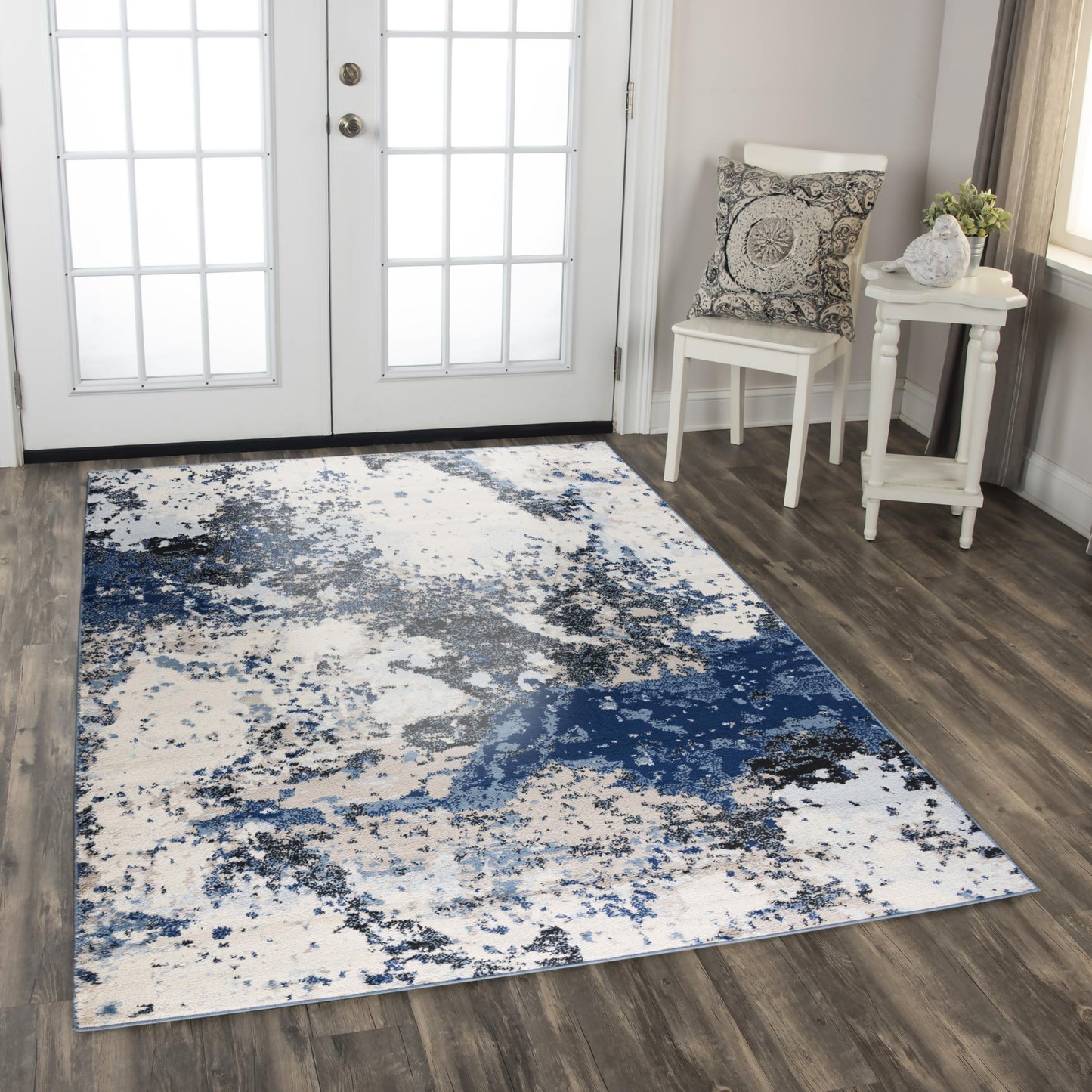 Palace PLC855 Blue Power Loomed Rug - Rizzy