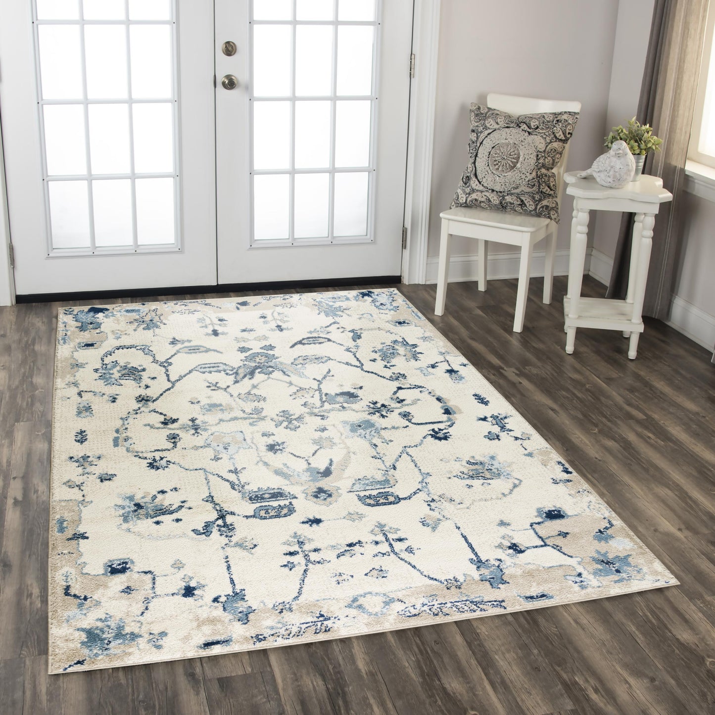 Palace PLC857 Lt. Blue Power Loomed Rug - Rizzy