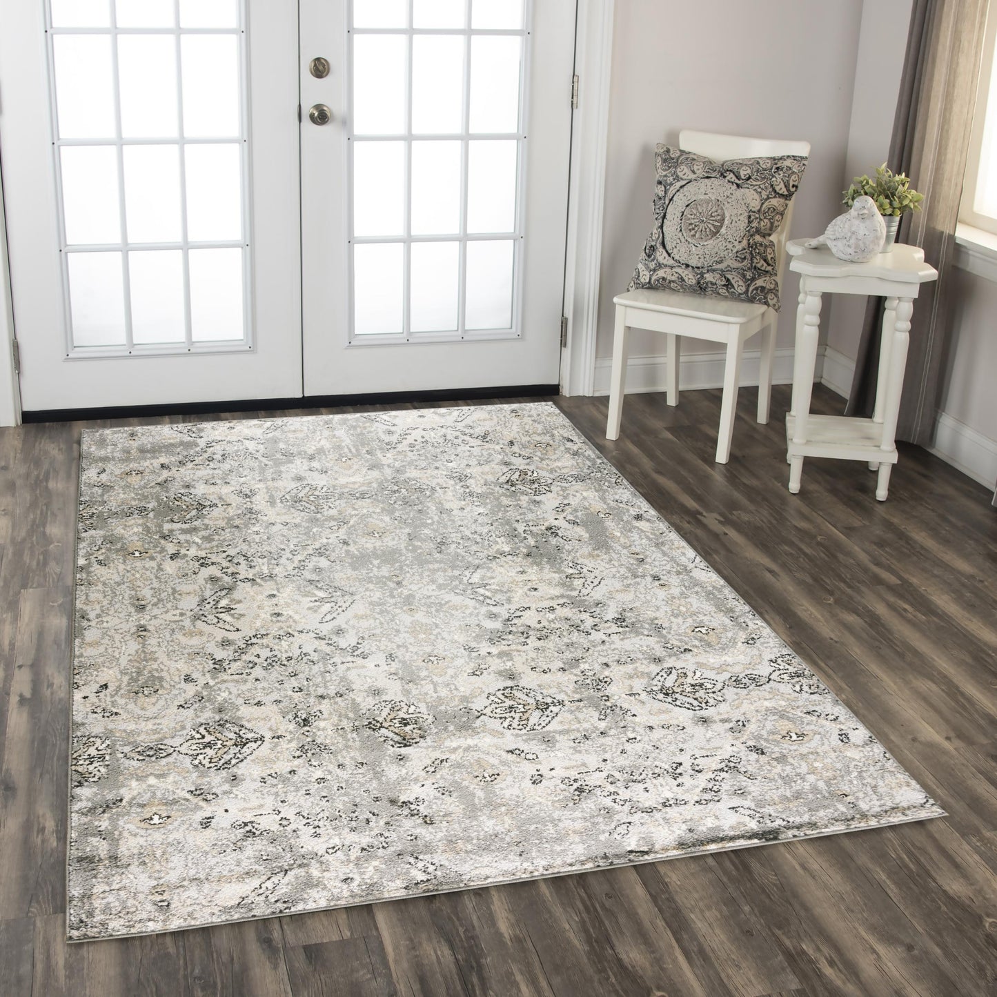 Palace PLC859 D. Gray Power Loomed Rug - Rizzy