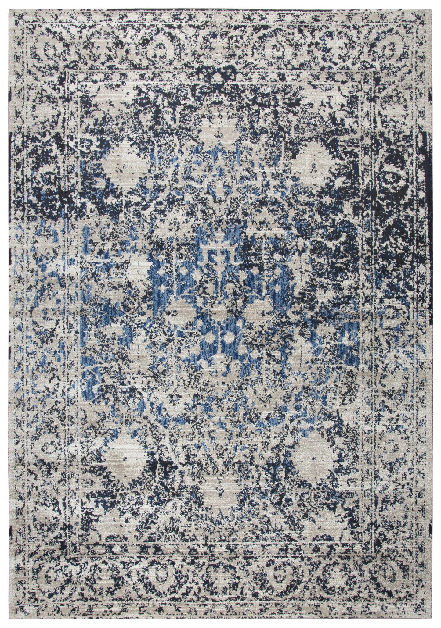 Panache PN6956 Taupe/Blue Power Loomed Rug - Rizzy