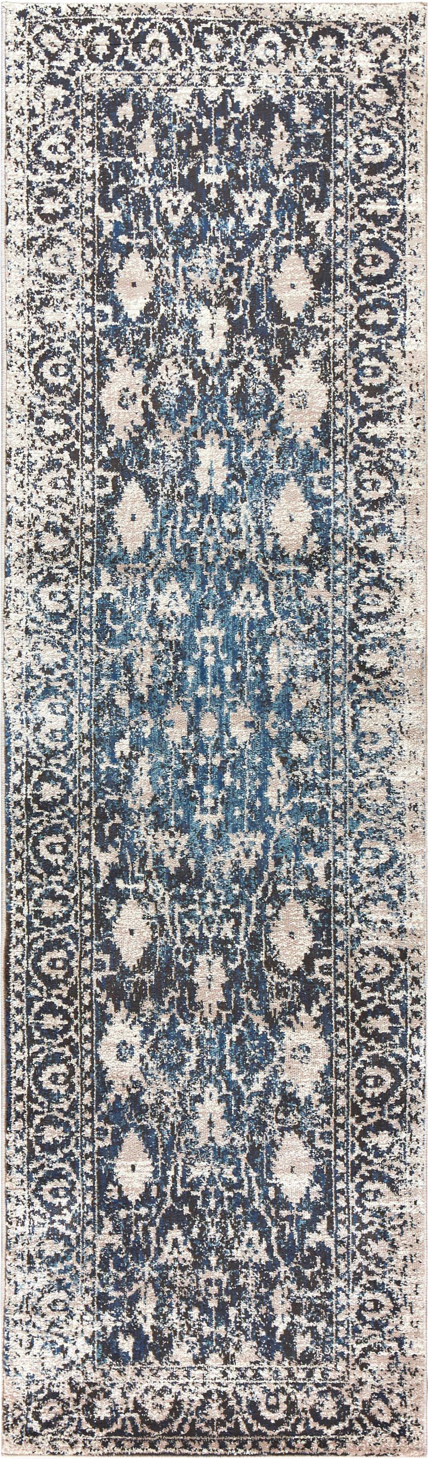 Panache PN6956 Taupe/Blue Power Loomed Rug - Rizzy