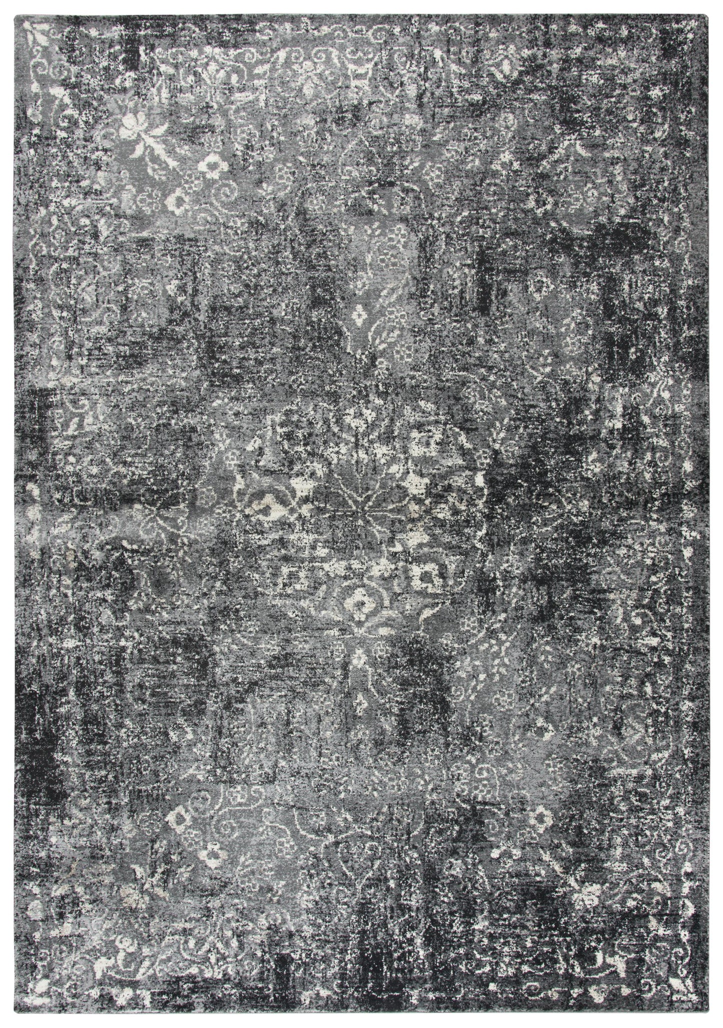 Panache PN6971 Gray/Black Power Loomed Rug - Rizzy