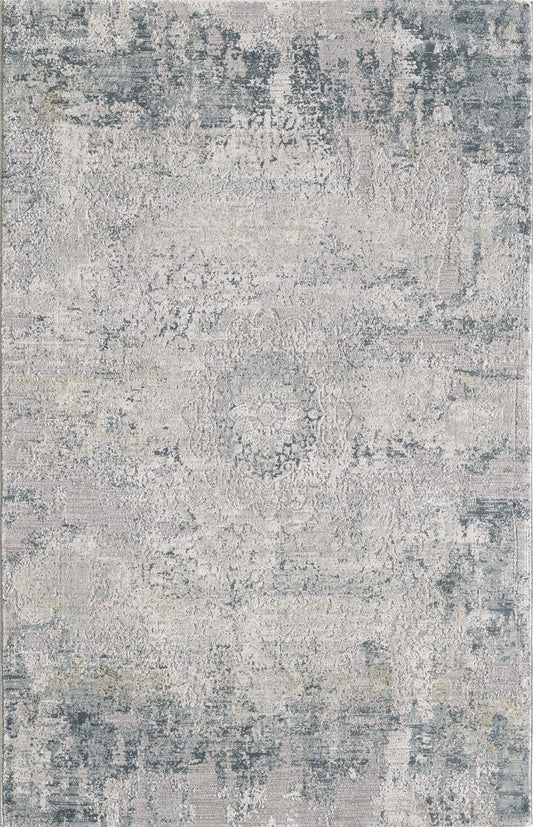 Peyton 4006 Grey Blue Medallion Machine Woven Performance Area Rug - Kas